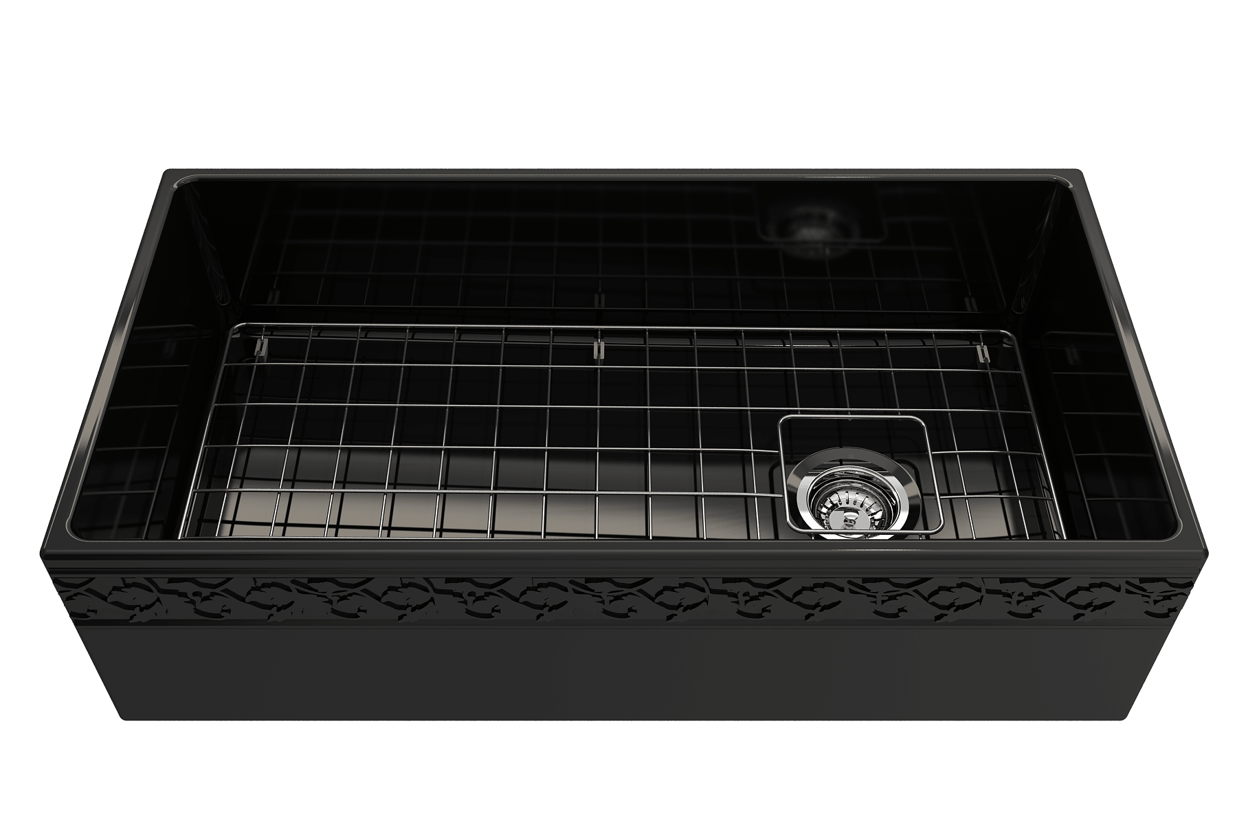 Alternate Image for BOCCHI Vigneto 36" Fireclay Farmhouse Apron Single Bowl Kitchen Sink, Black, 1355-005-0120