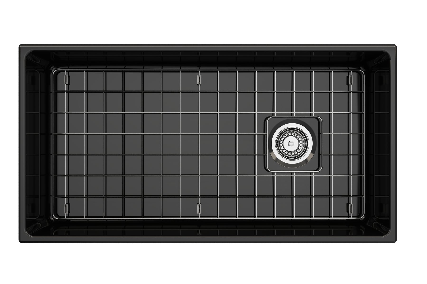 Alternate Image for BOCCHI Vigneto 36" Fireclay Farmhouse Apron Single Bowl Kitchen Sink, Black, 1355-005-0120