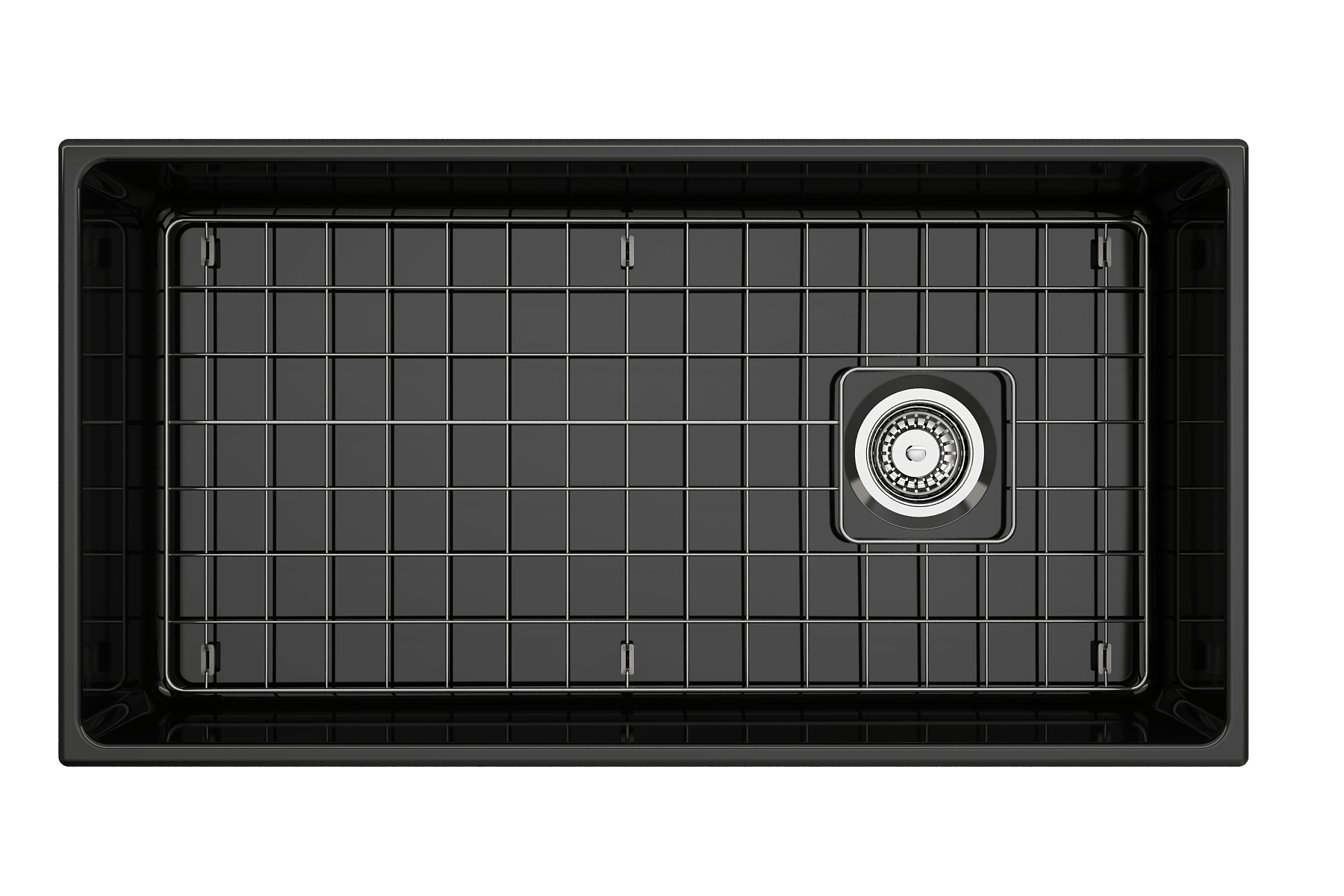 Alternate Image for BOCCHI Vigneto 36" Fireclay Farmhouse Apron Single Bowl Kitchen Sink, Black, 1355-005-0120