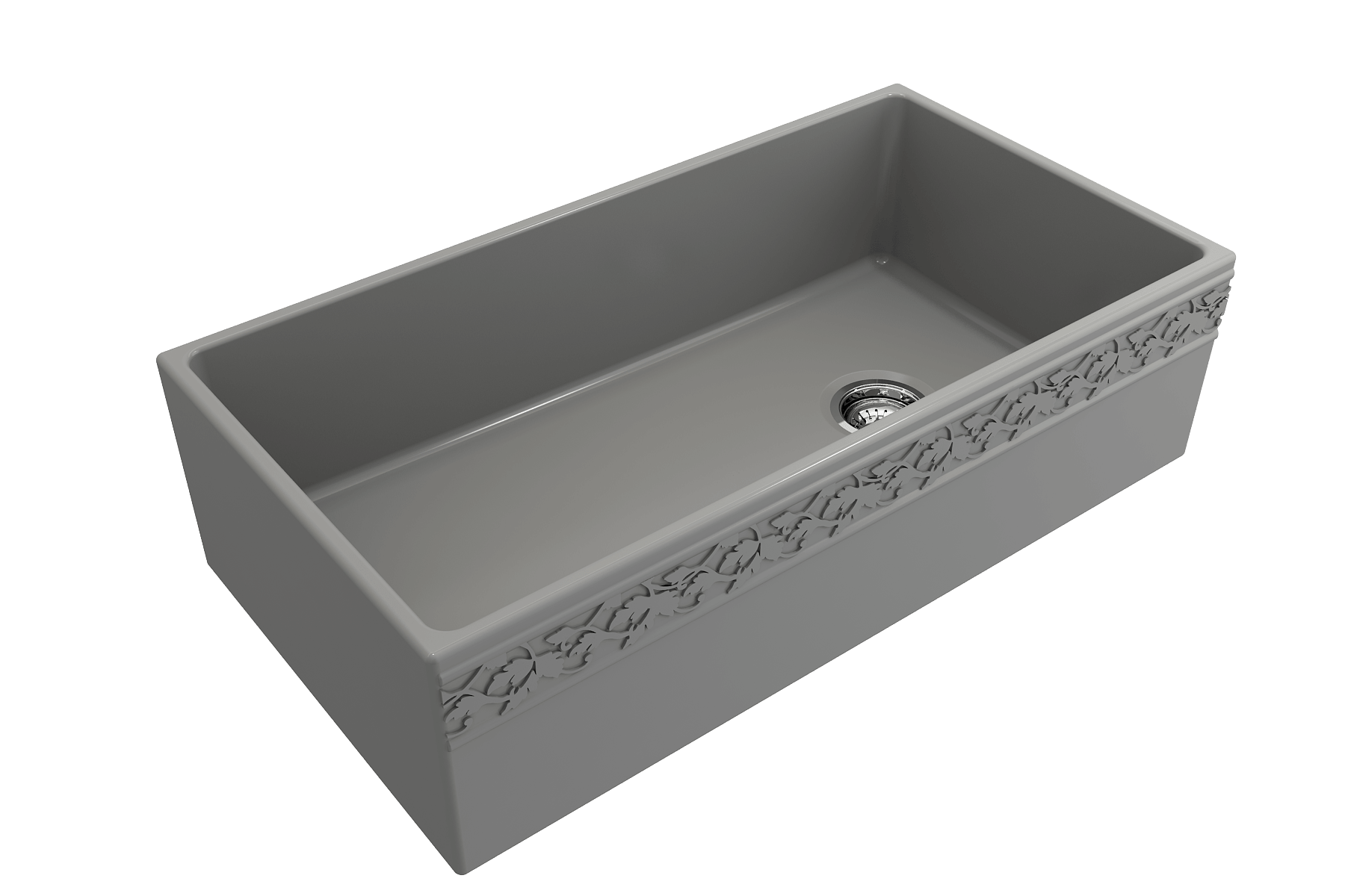 Alternate Image for BOCCHI Vigneto 36" Fireclay Farmhouse Apron Single Bowl Kitchen Sink, Matte Gray, 1355-006-0120