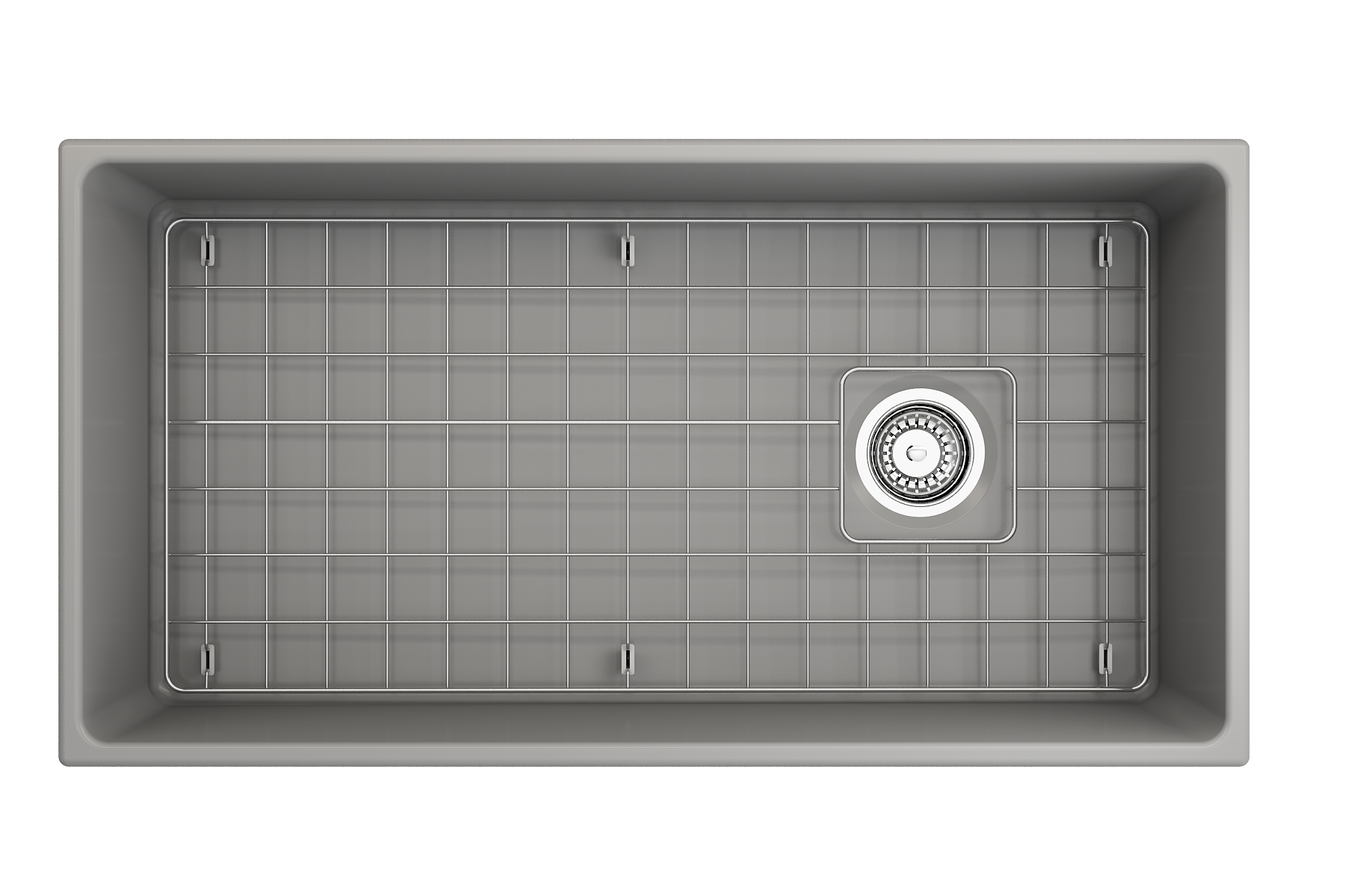 Alternate Image for BOCCHI Vigneto 36" Fireclay Farmhouse Apron Single Bowl Kitchen Sink, Matte Gray, 1355-006-0120
