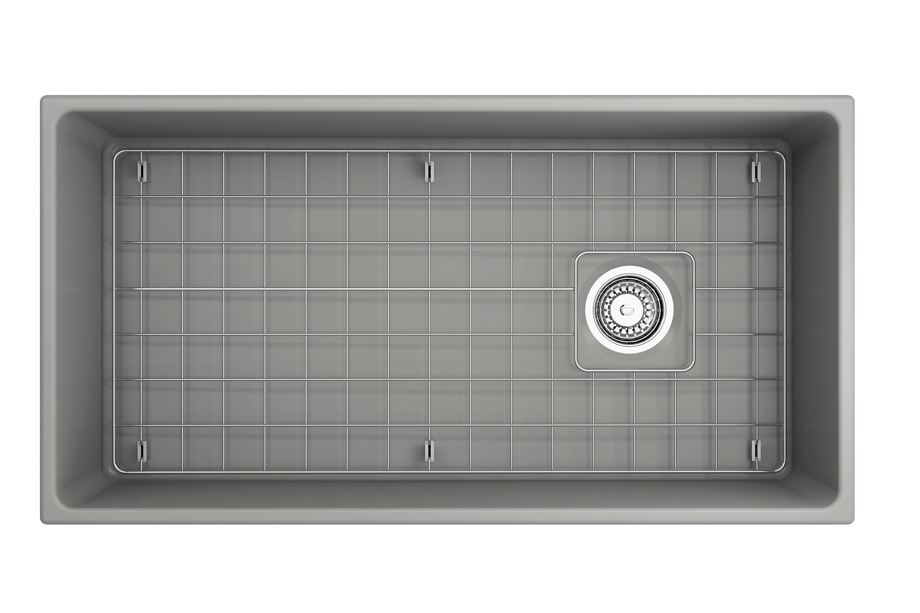Alternate Image for BOCCHI Vigneto 36" Fireclay Farmhouse Apron Single Bowl Kitchen Sink, Matte Gray, 1355-006-0120