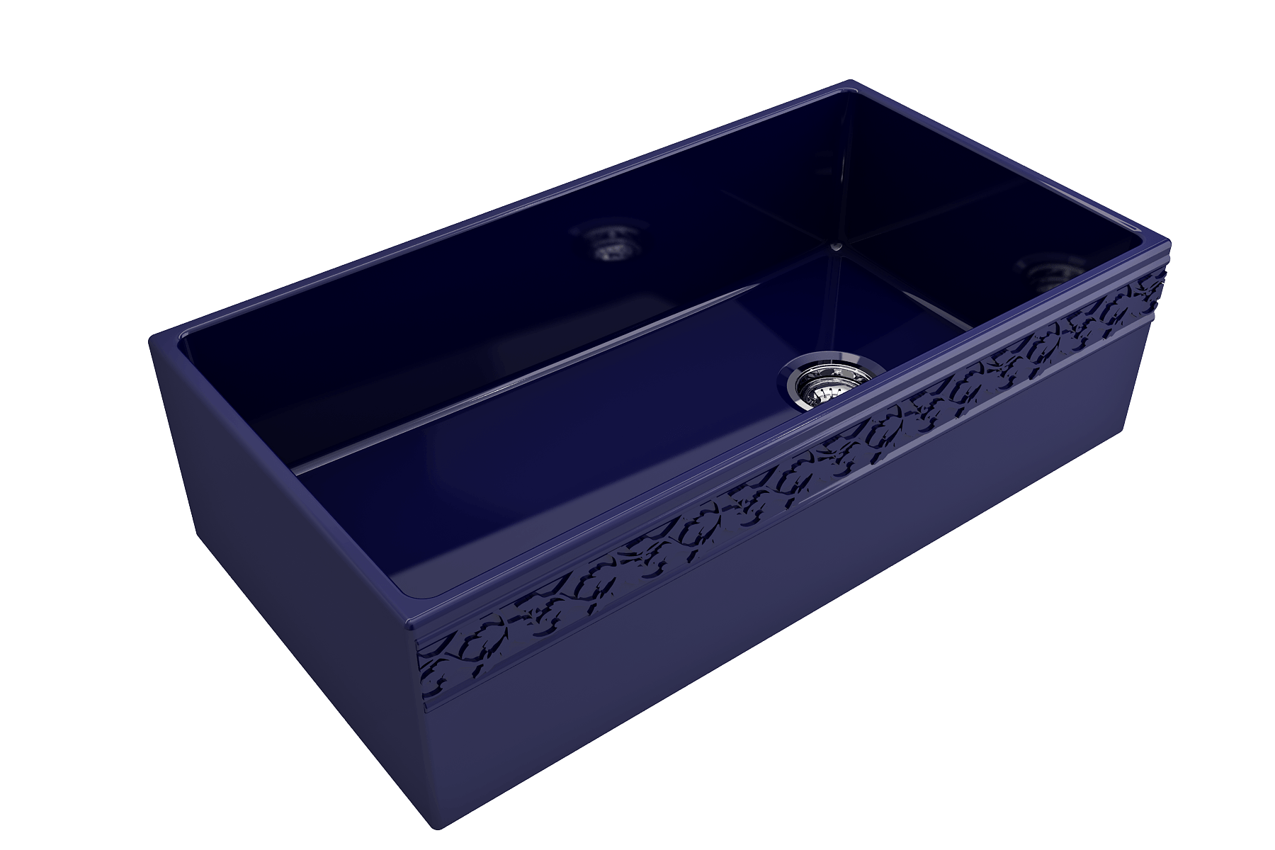 Alternate Image for BOCCHI Vigneto 36" Fireclay Farmhouse Apron Single Bowl Kitchen Sink, Sapphire Blue, 1355-010-0120