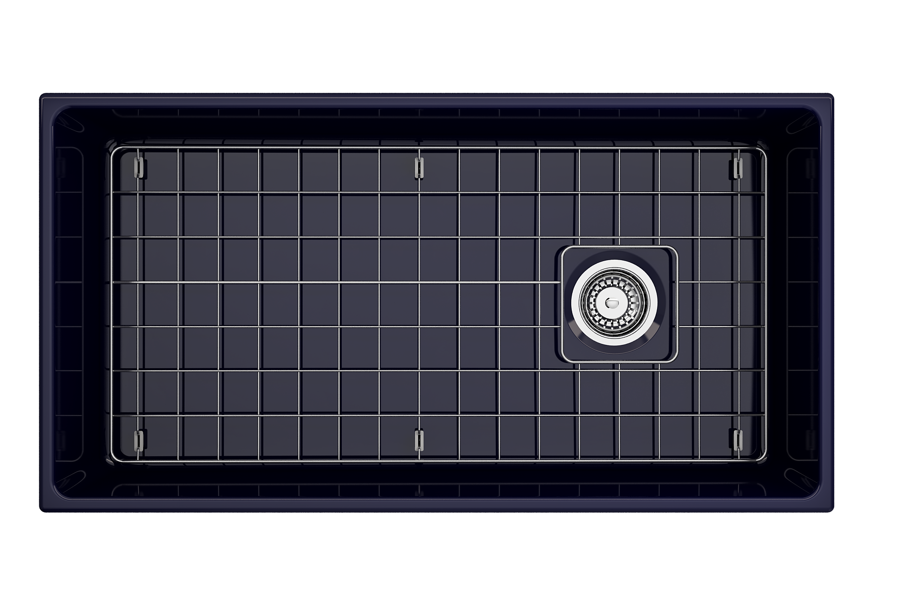 Alternate Image for BOCCHI Vigneto 36" Fireclay Farmhouse Apron Single Bowl Kitchen Sink, Sapphire Blue, 1355-010-0120