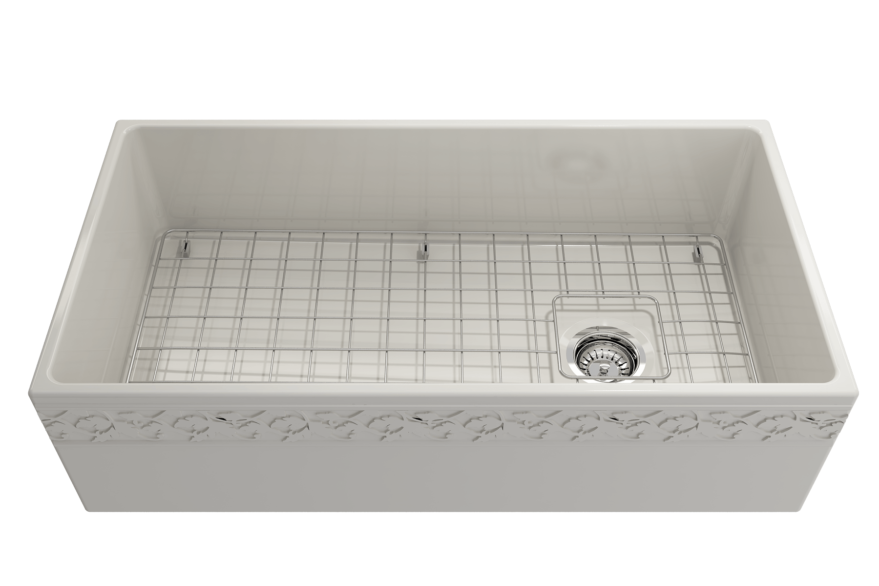 Alternate Image for BOCCHI Vigneto 36" Fireclay Farmhouse Apron Single Bowl Kitchen Sink, Biscuit, 1355-014-0120
