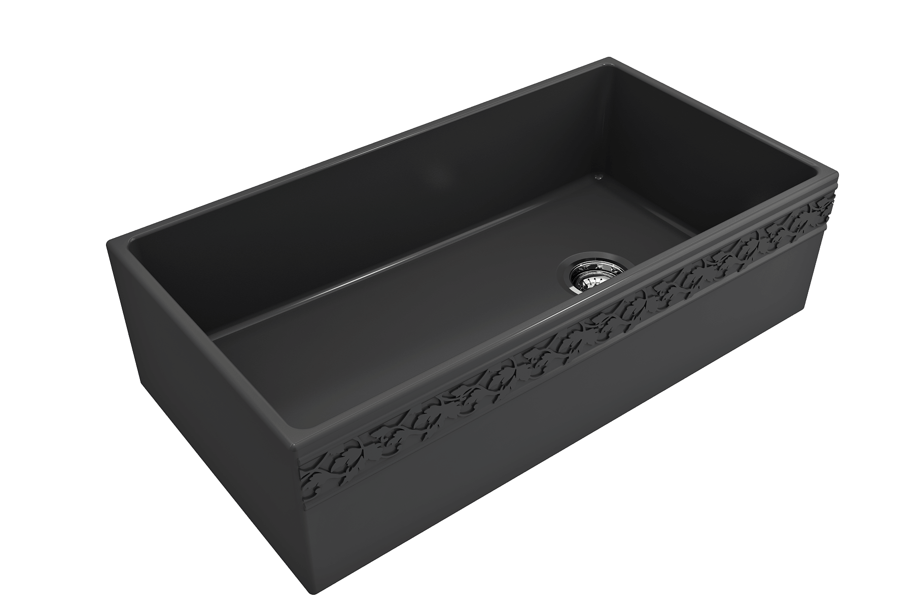 Alternate Image for BOCCHI Vigneto 36" Fireclay Farmhouse Apron Single Bowl Kitchen Sink, Matte Dark Gray, 1355-020-0120
