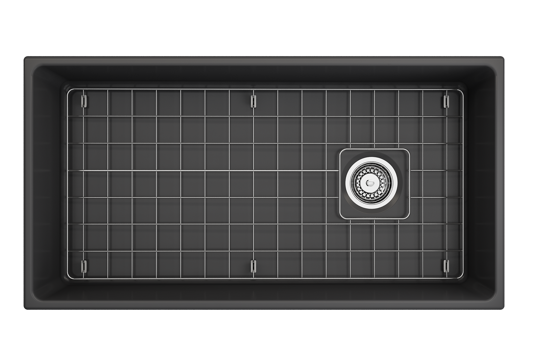 Alternate Image for BOCCHI Vigneto 36" Fireclay Farmhouse Apron Single Bowl Kitchen Sink, Matte Dark Gray, 1355-020-0120