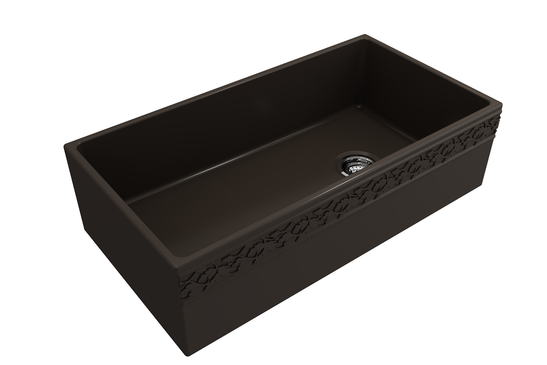 Alternate Image for BOCCHI Vigneto 36" Fireclay Farmhouse Apron Single Bowl Kitchen Sink, Matte Brown, 1355-025-0120