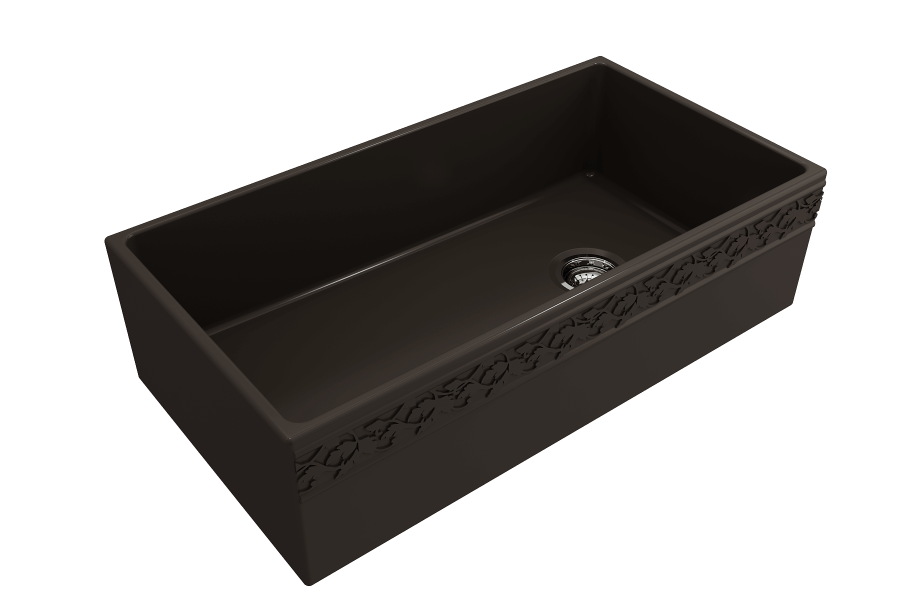 Alternate Image for BOCCHI Vigneto 36" Fireclay Farmhouse Apron Single Bowl Kitchen Sink, Matte Brown, 1355-025-0120
