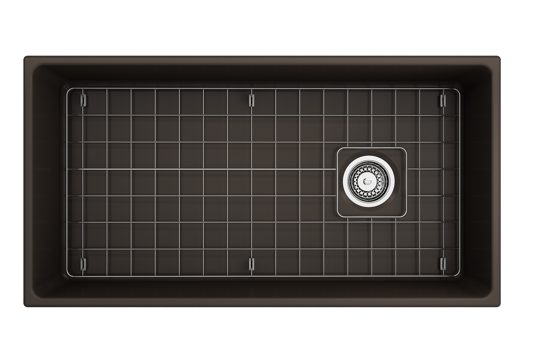 Alternate Image for BOCCHI Vigneto 36" Fireclay Farmhouse Apron Single Bowl Kitchen Sink, Matte Brown, 1355-025-0120