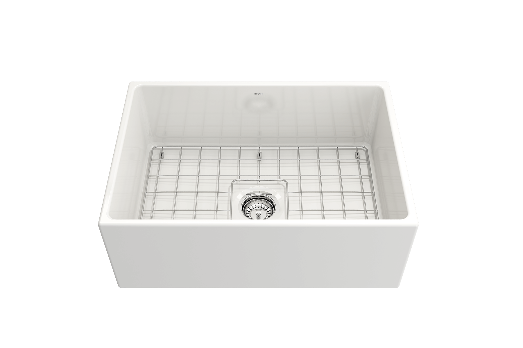 Alternate Image for BOCCHI Contempo 27" Fireclay Farmhouse Apron Single Bowl Kitchen Sink, White, 1356-001-0120