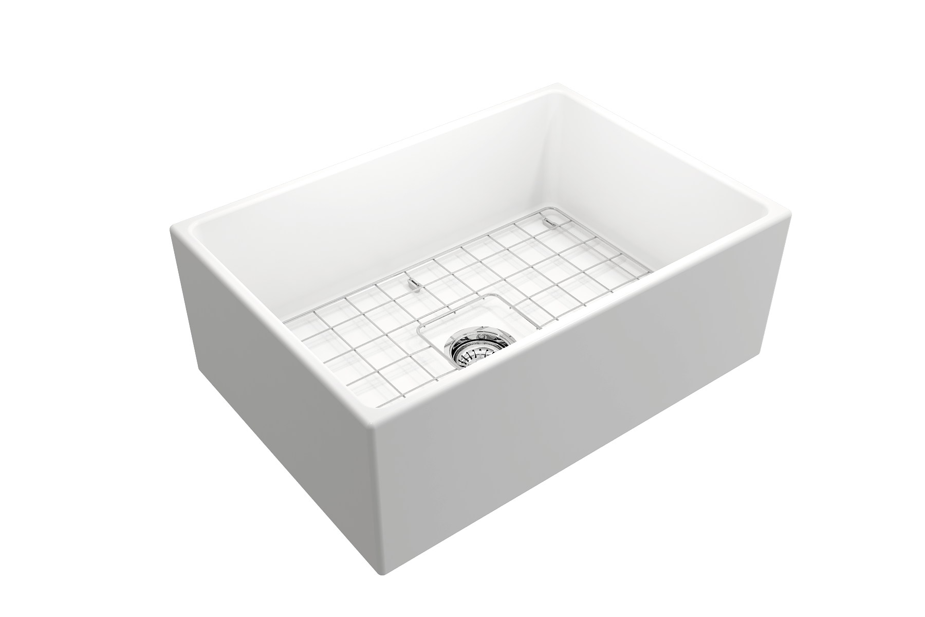 Alternate Image for BOCCHI Contempo 27" Fireclay Farmhouse Apron Single Bowl Kitchen Sink, Matte White, 1356-002-0120