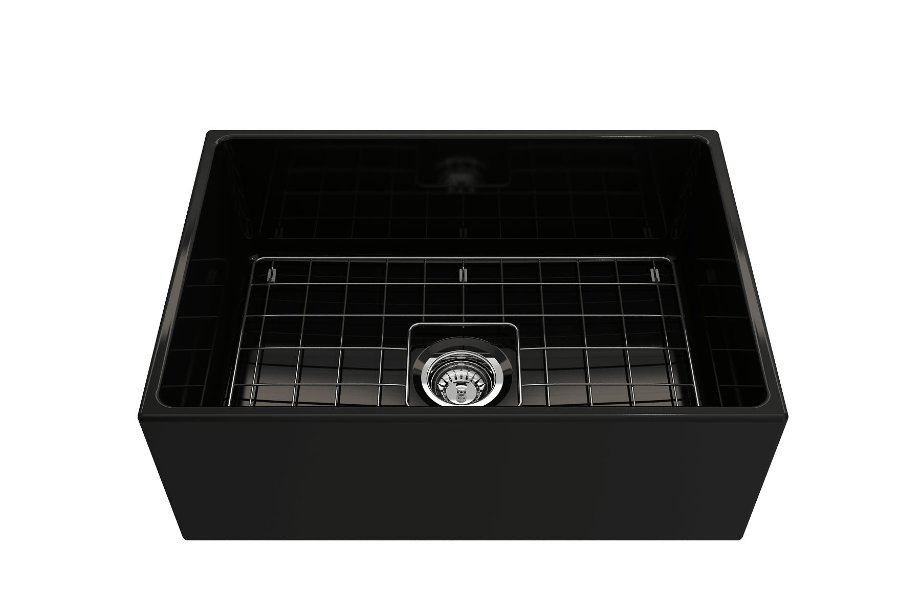 Alternate Image for BOCCHI Contempo 27" Fireclay Farmhouse Apron Single Bowl Kitchen Sink, Black, 1356-005-0120