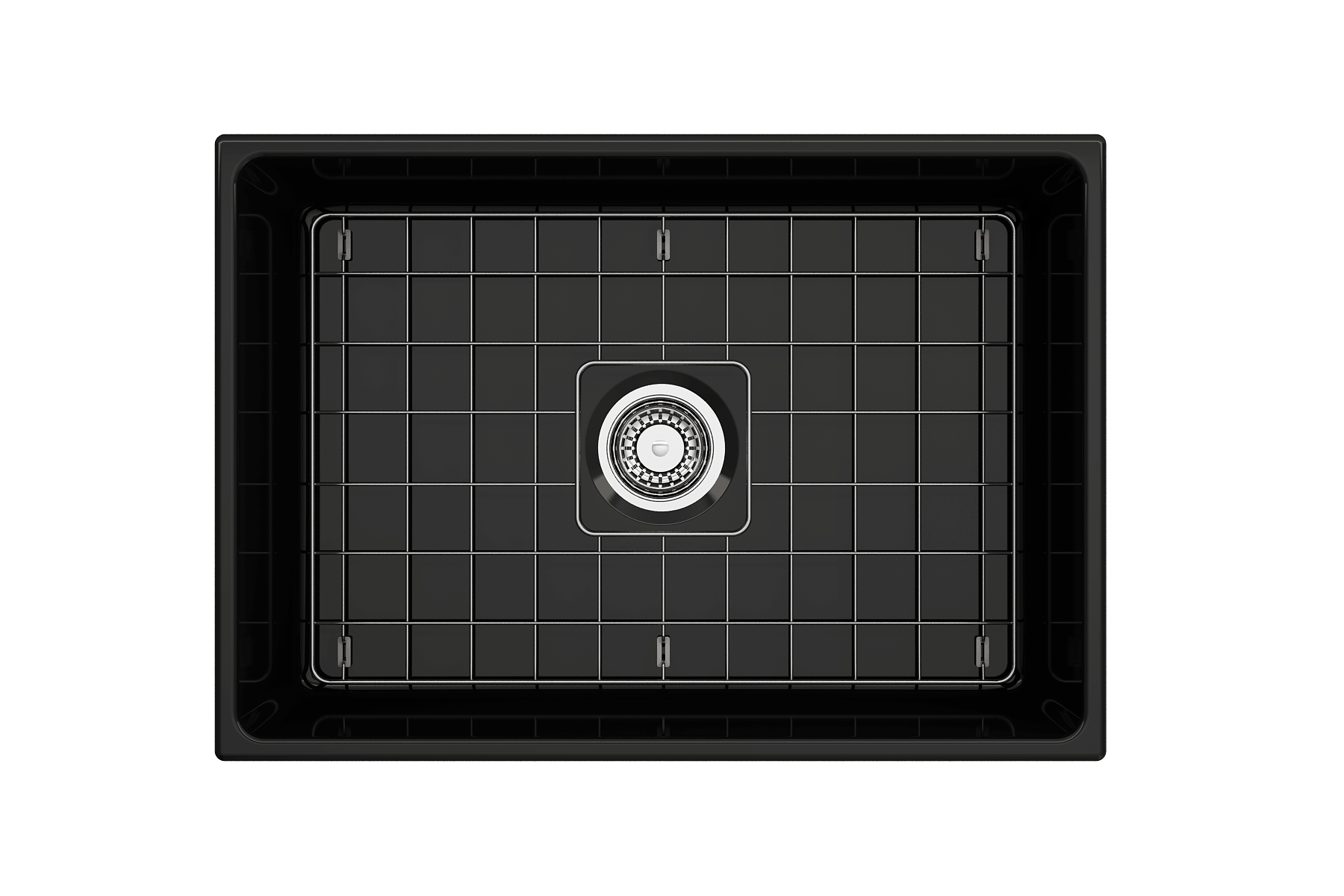 Alternate Image for BOCCHI Contempo 27" Fireclay Farmhouse Apron Single Bowl Kitchen Sink, Black, 1356-005-0120