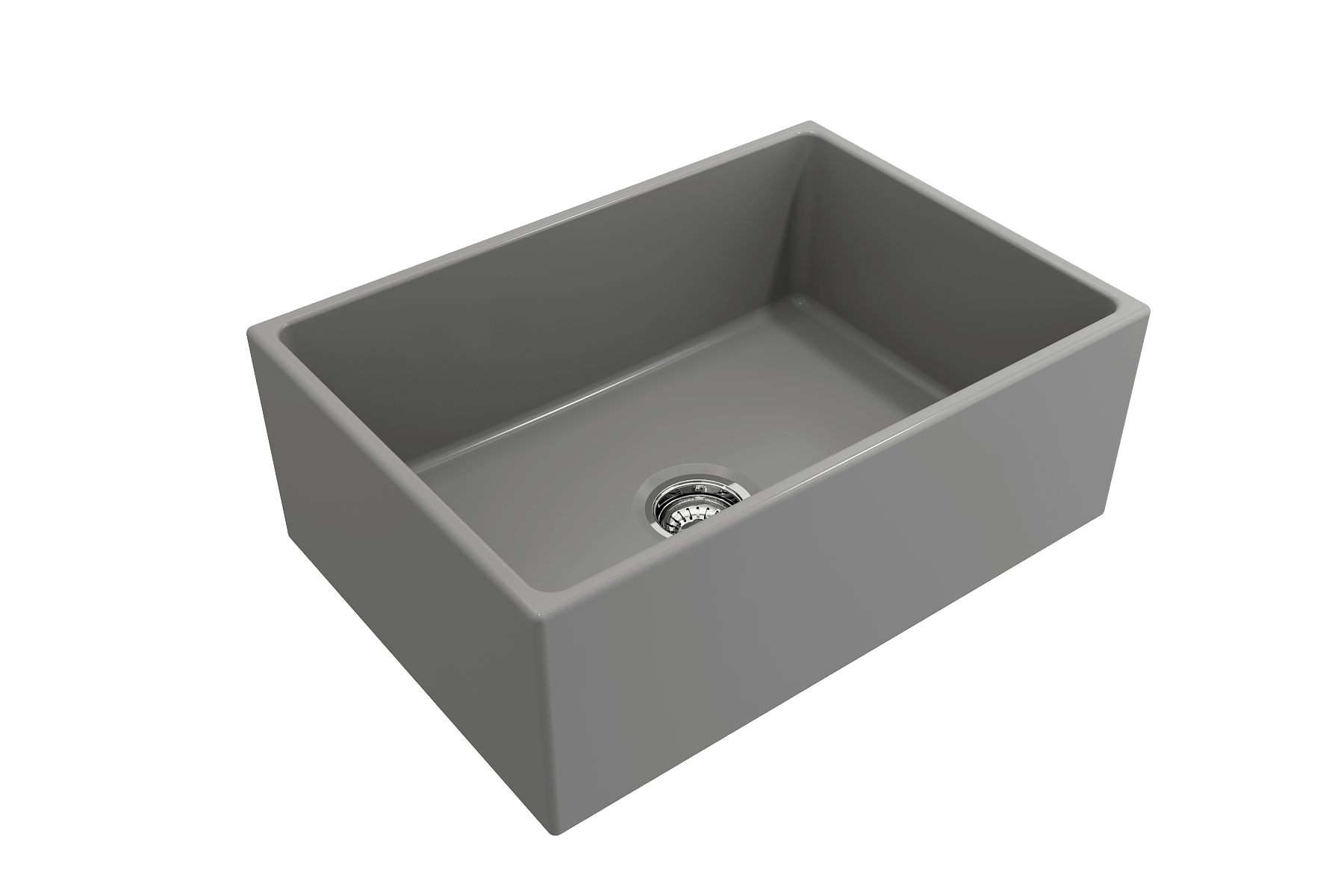 Alternate Image for BOCCHI Contempo 27" Fireclay Farmhouse Apron Single Bowl Kitchen Sink, Matte Gray, 1356-006-0120