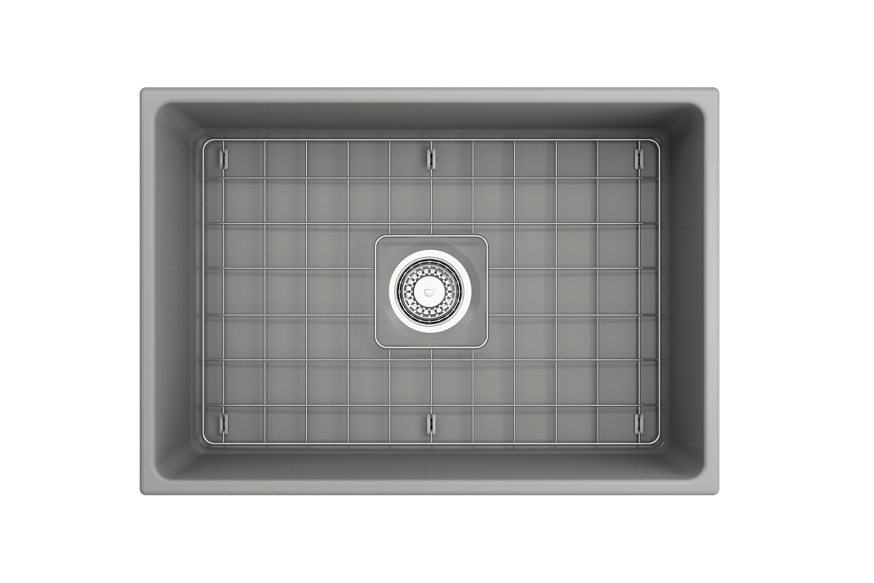 Alternate Image for BOCCHI Contempo 27" Fireclay Farmhouse Apron Single Bowl Kitchen Sink, Matte Gray, 1356-006-0120
