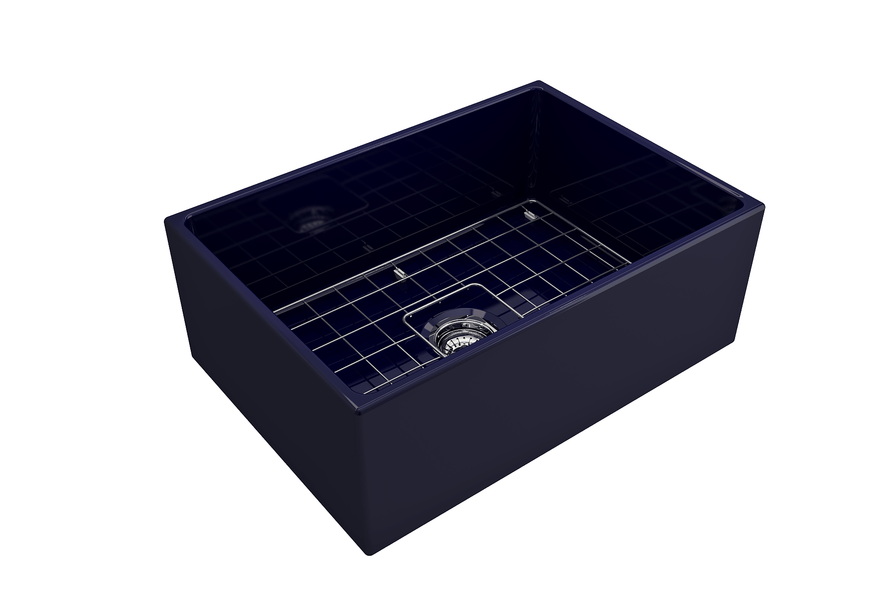 Alternate Image for BOCCHI Contempo 27" Fireclay Farmhouse Apron Single Bowl Kitchen Sink, Sapphire Blue, 1356-010-0120