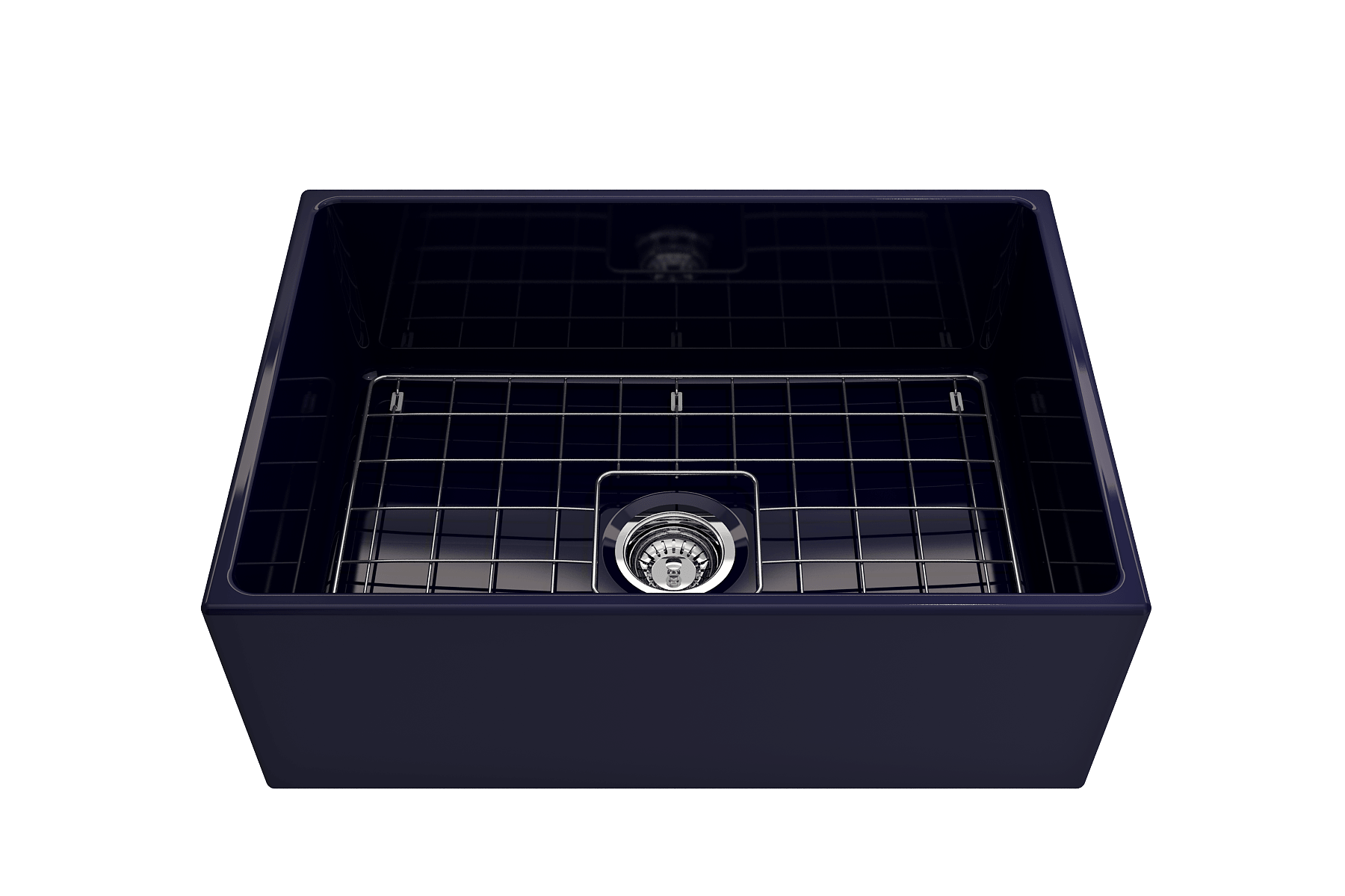 Alternate Image for BOCCHI Contempo 27" Fireclay Farmhouse Apron Single Bowl Kitchen Sink, Sapphire Blue, 1356-010-0120