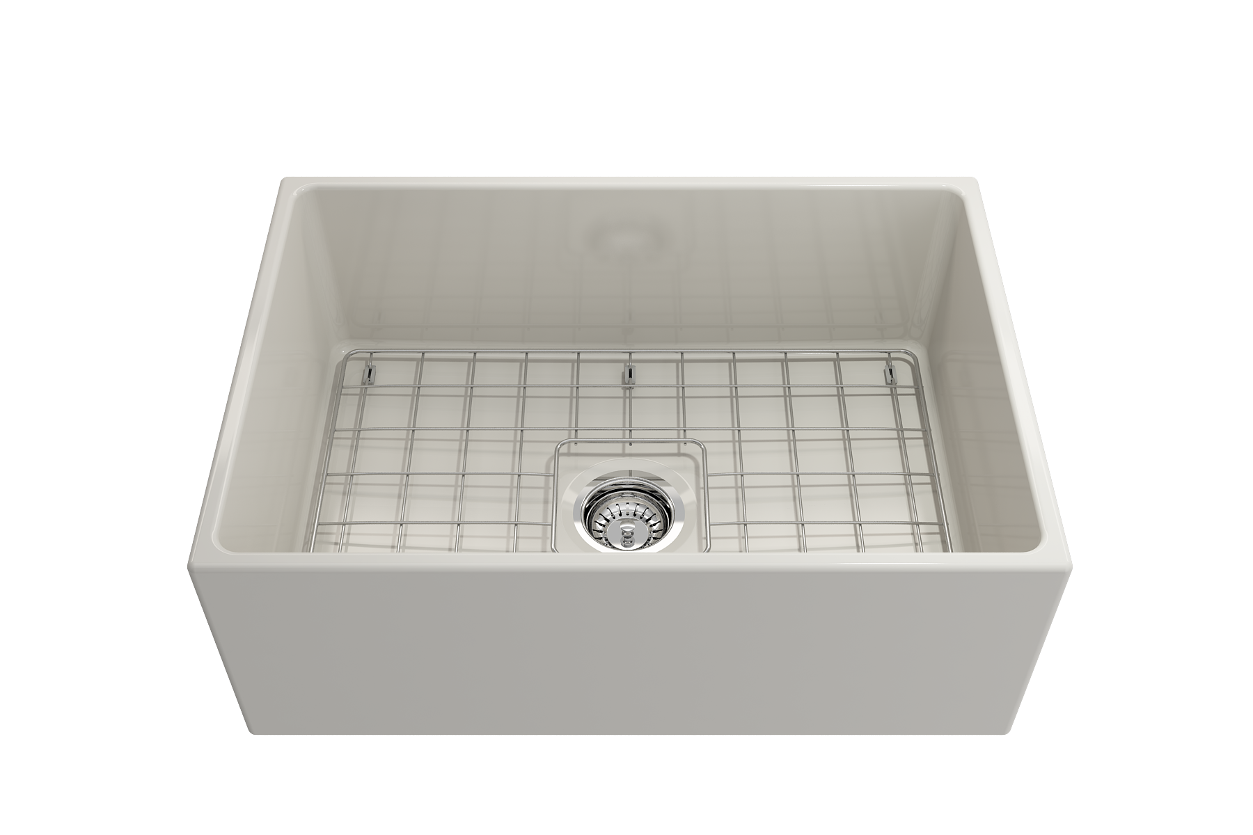 Alternate Image for BOCCHI Contempo 27" Fireclay Farmhouse Apron Single Bowl Kitchen Sink, Biscuit, 1356-014-0120