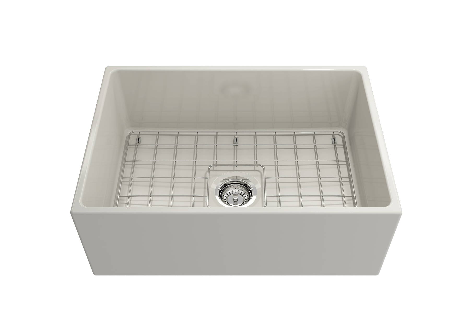 Alternate Image for BOCCHI Contempo 27" Fireclay Farmhouse Apron Single Bowl Kitchen Sink, Biscuit, 1356-014-0120