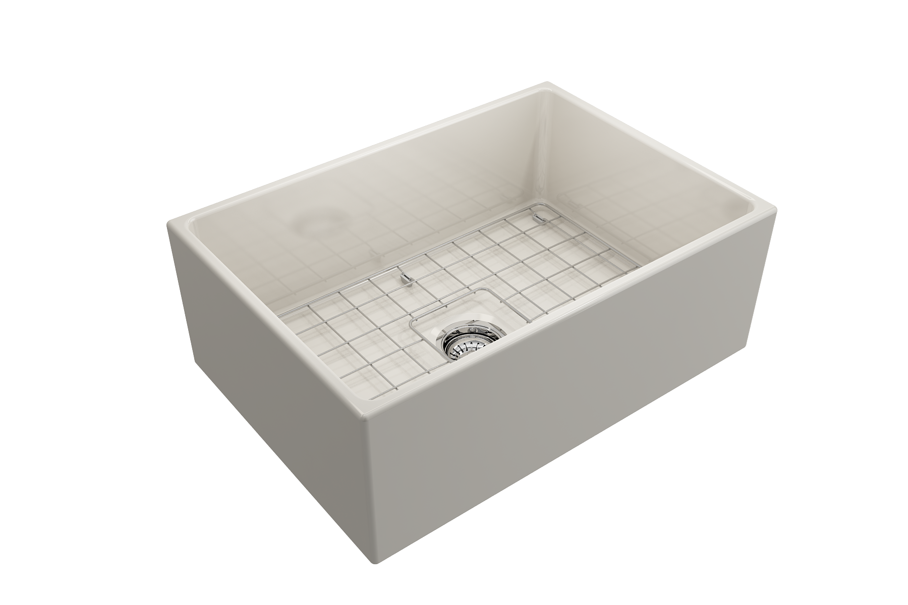 Alternate Image for BOCCHI Contempo 27" Fireclay Farmhouse Apron Single Bowl Kitchen Sink, Biscuit, 1356-014-0120