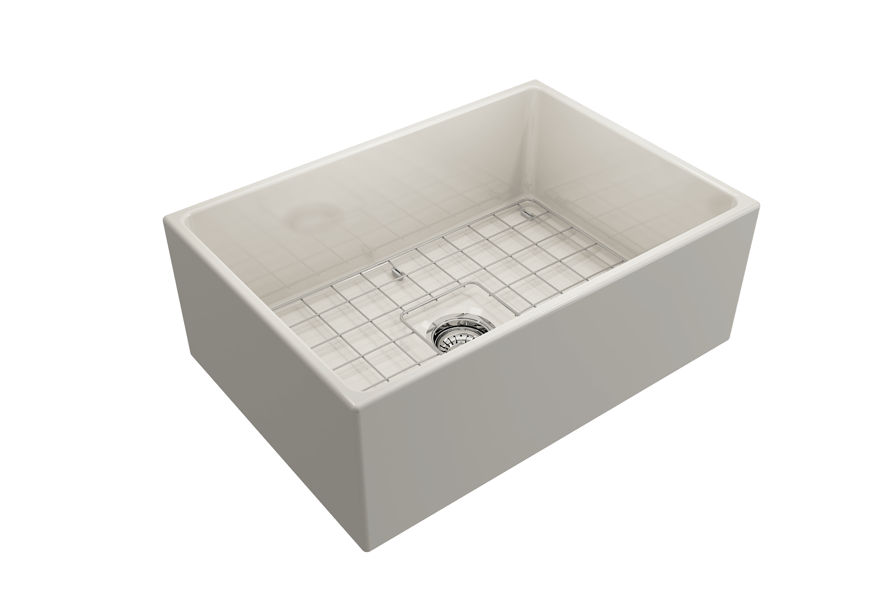 Alternate Image for BOCCHI Contempo 27" Fireclay Farmhouse Apron Single Bowl Kitchen Sink, Biscuit, 1356-014-0120