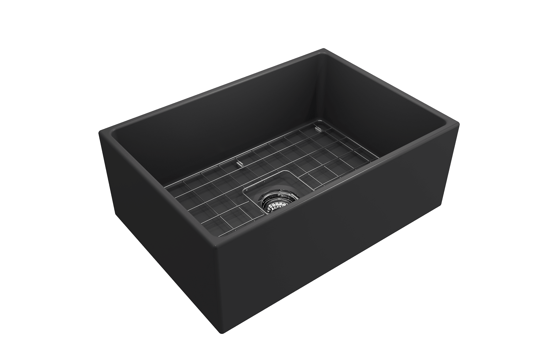 Alternate Image for BOCCHI Contempo 27" Fireclay Farmhouse Apron Single Bowl Kitchen Sink, Matte Dark Gray, 1356-020-0120