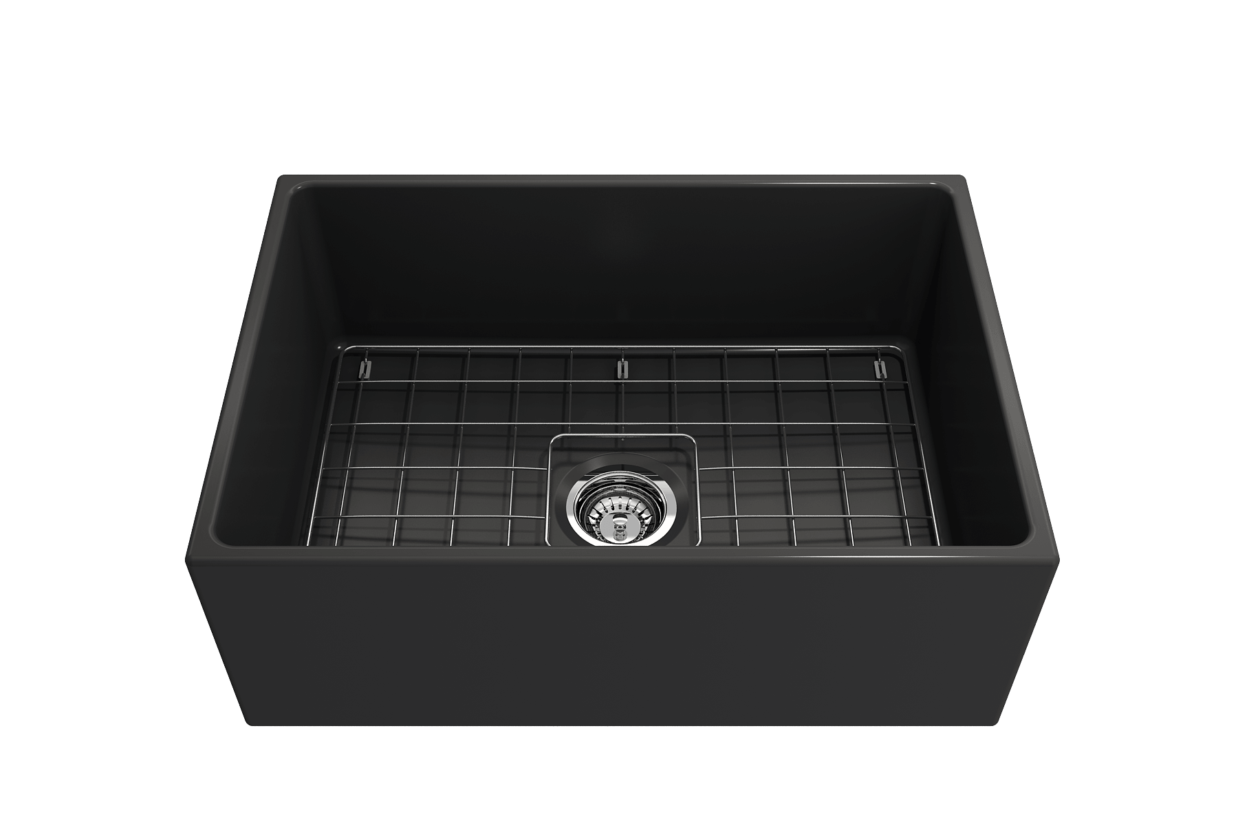 Alternate Image for BOCCHI Contempo 27" Fireclay Farmhouse Apron Single Bowl Kitchen Sink, Matte Dark Gray, 1356-020-0120