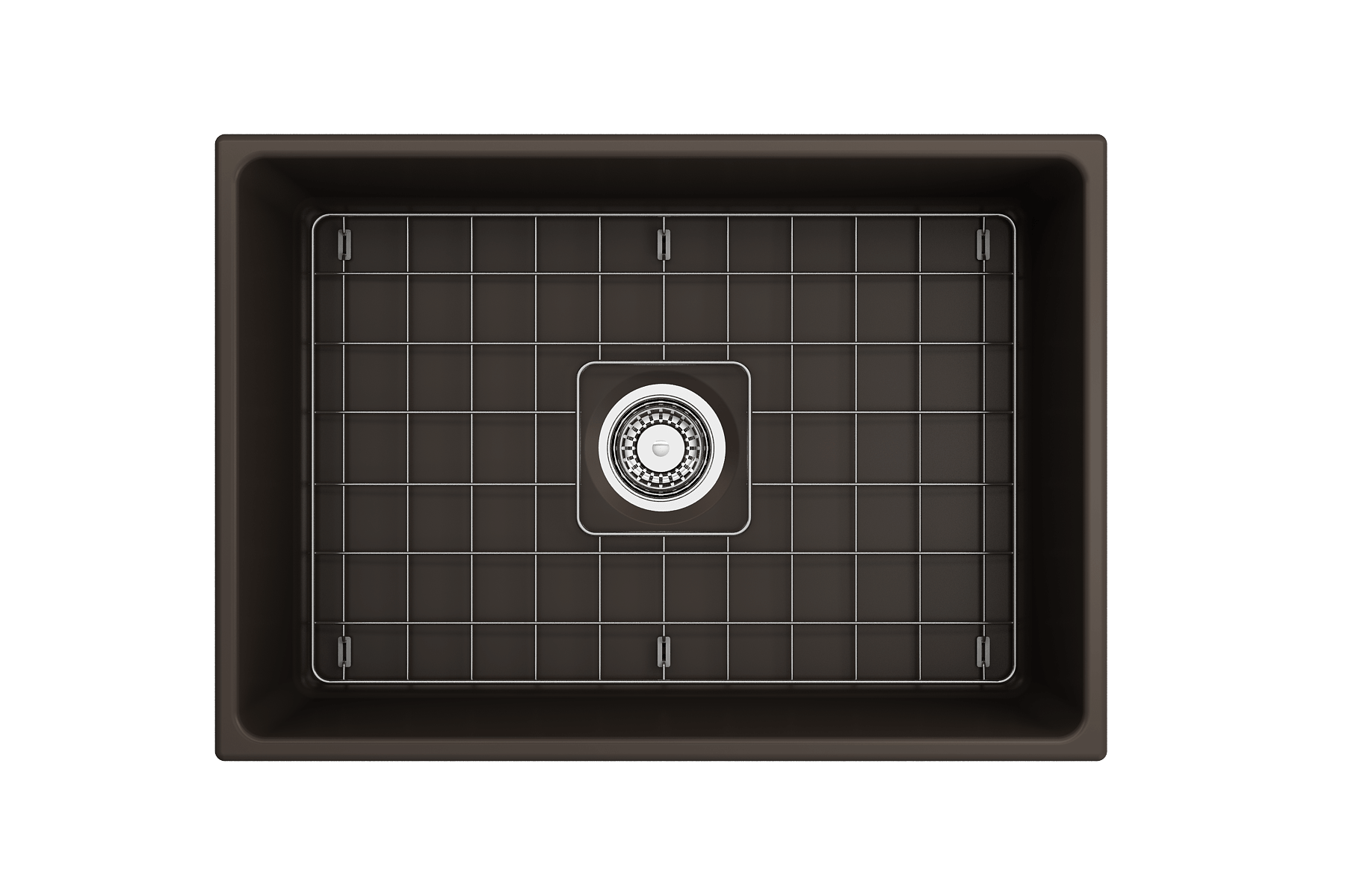 Alternate Image for BOCCHI Contempo 27" Fireclay Farmhouse Apron Single Bowl Kitchen Sink, Matte Brown, 1356-025-0120