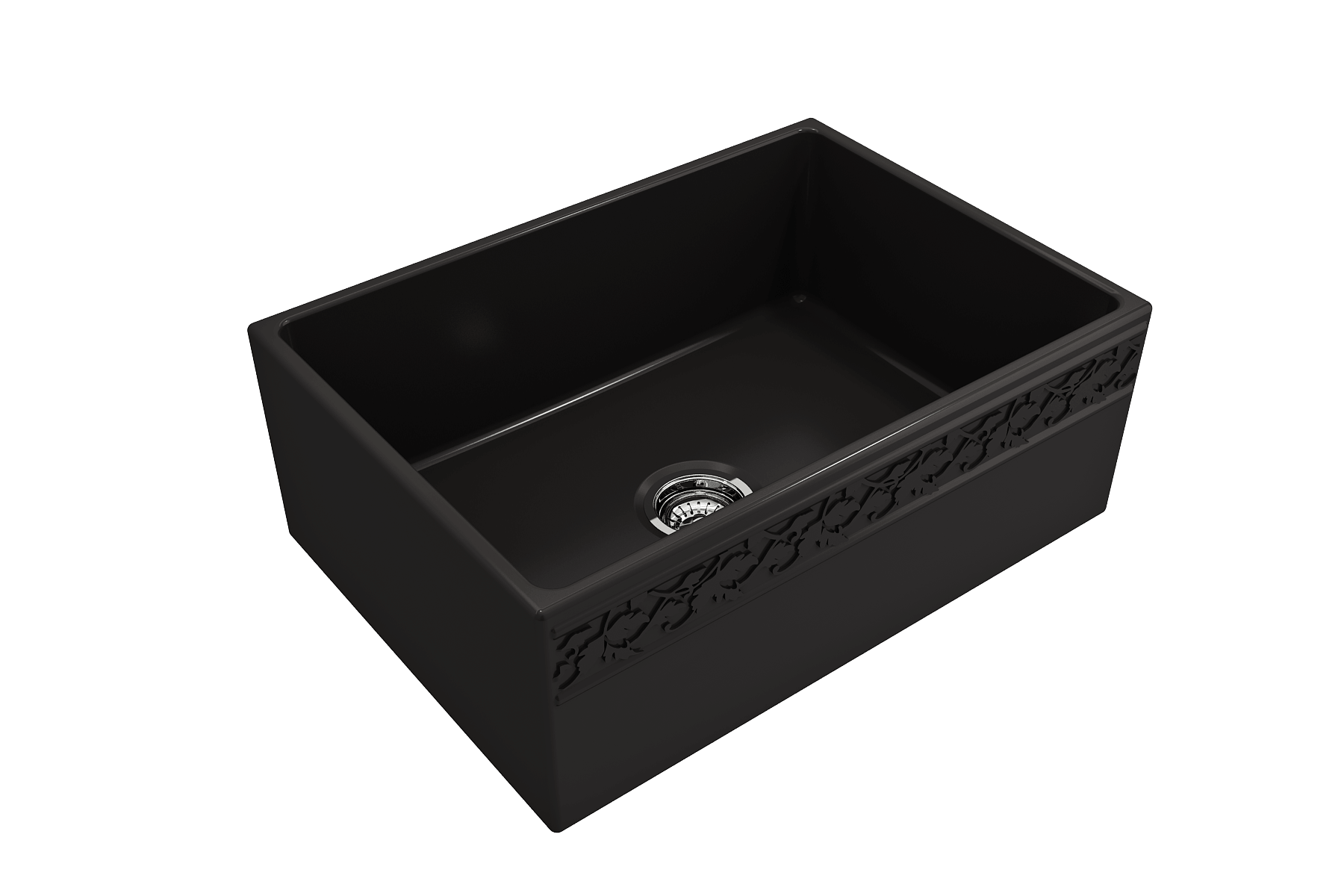 Alternate Image for BOCCHI Vigneto 27" Fireclay Farmhouse Apron Single Bowl Kitchen Sink, Matte Black, 1357-004-0120