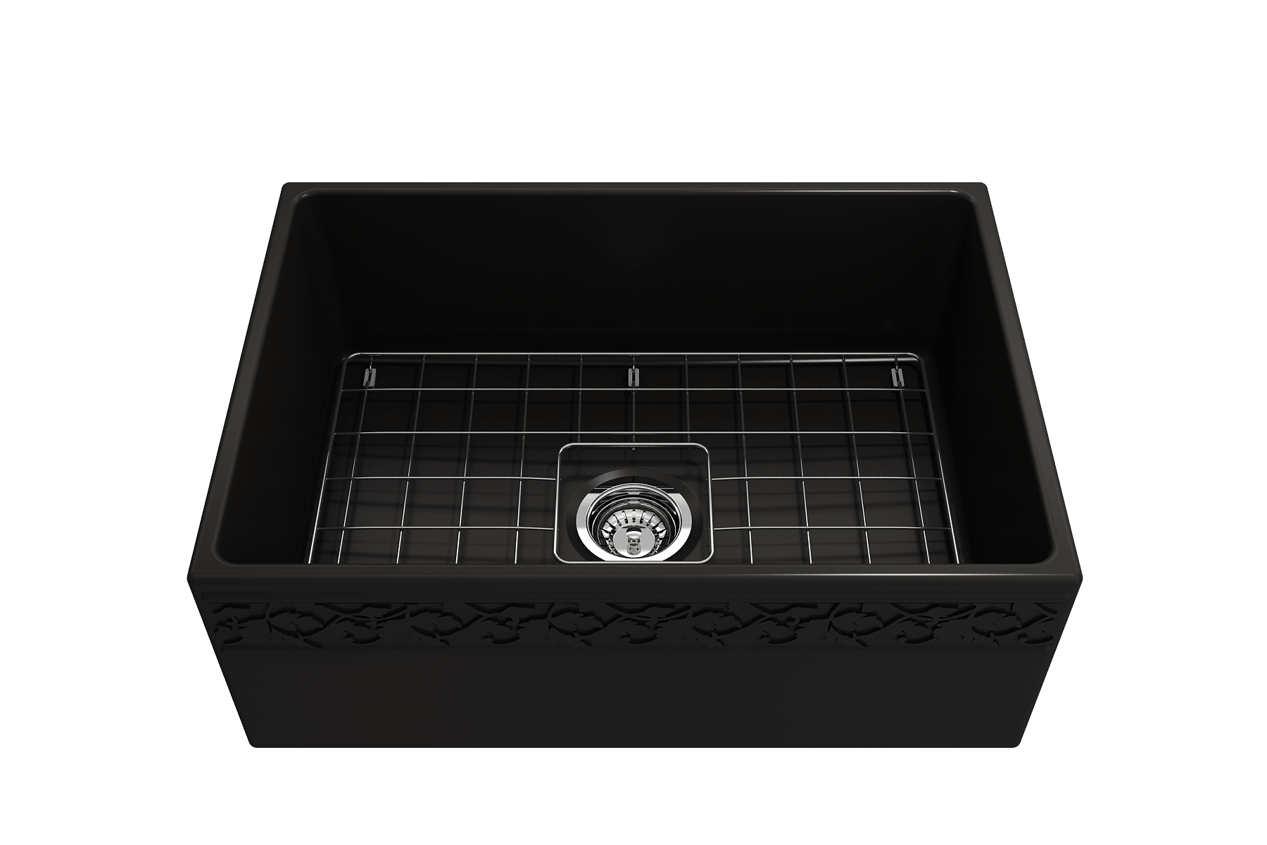 Alternate Image for BOCCHI Vigneto 27" Fireclay Farmhouse Apron Single Bowl Kitchen Sink, Matte Black, 1357-004-0120