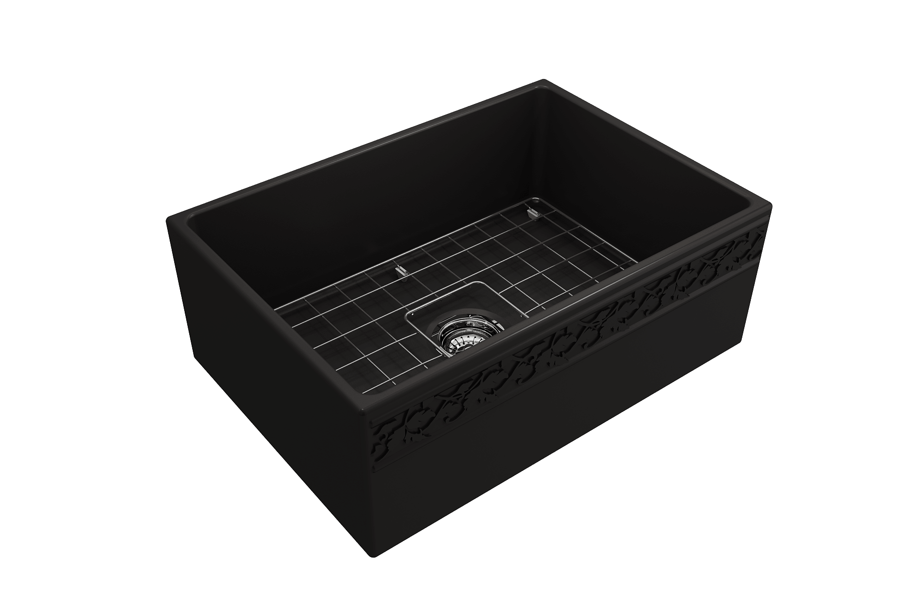 Alternate Image for BOCCHI Vigneto 27" Fireclay Farmhouse Apron Single Bowl Kitchen Sink, Matte Black, 1357-004-0120