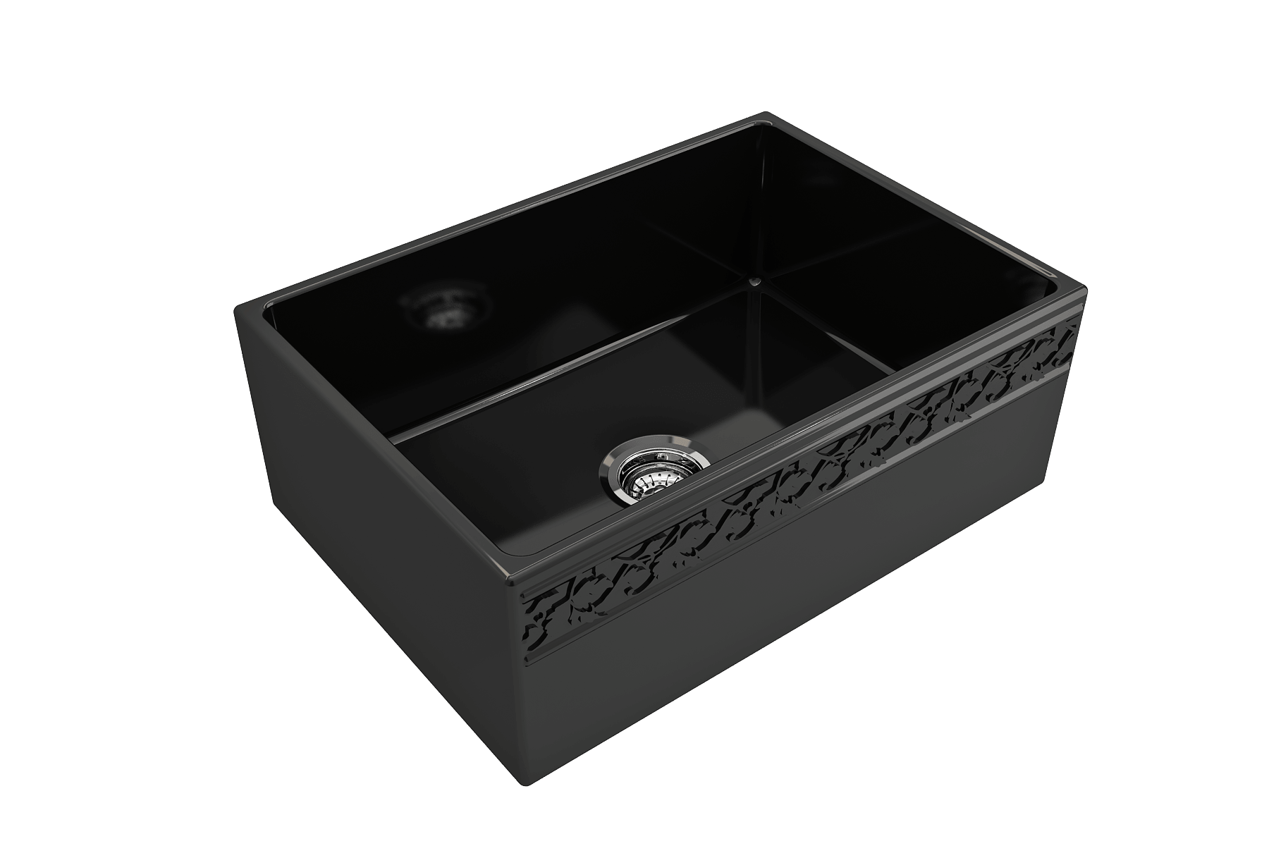 Alternate Image for BOCCHI Vigneto 27" Fireclay Farmhouse Apron Single Bowl Kitchen Sink, Black, 1357-005-0120