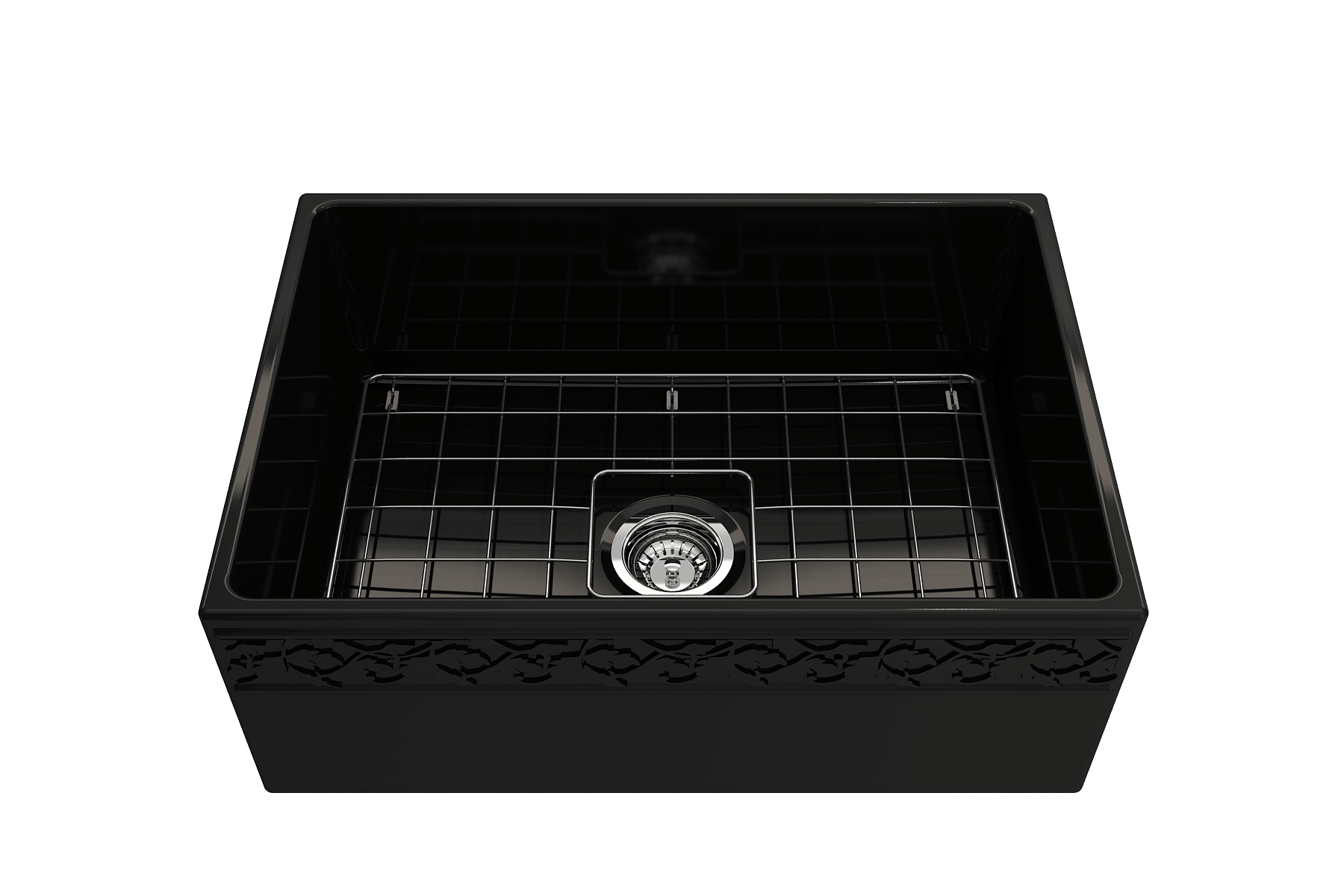 Alternate Image for BOCCHI Vigneto 27" Fireclay Farmhouse Apron Single Bowl Kitchen Sink, Black, 1357-005-0120