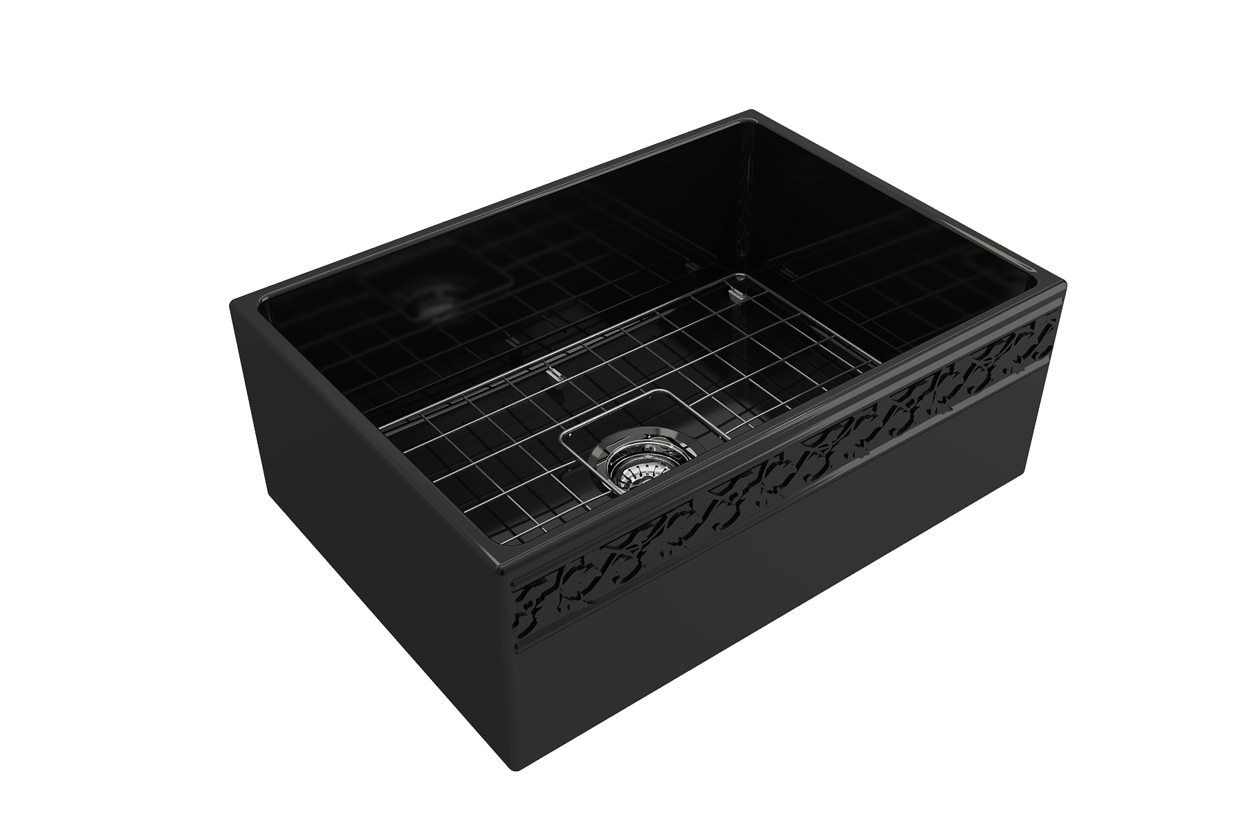 Alternate Image for BOCCHI Vigneto 27" Fireclay Farmhouse Apron Single Bowl Kitchen Sink, Black, 1357-005-0120