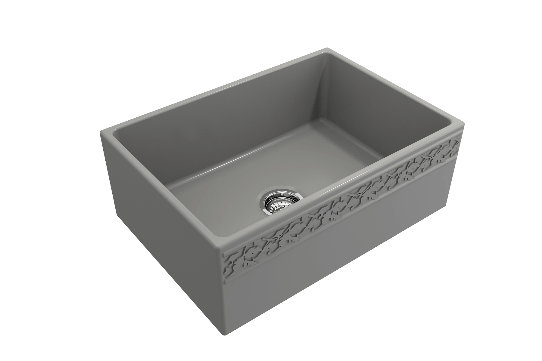 Alternate Image for BOCCHI Vigneto 27" Fireclay Farmhouse Apron Single Bowl Kitchen Sink, Matte Gray, 1357-006-0120