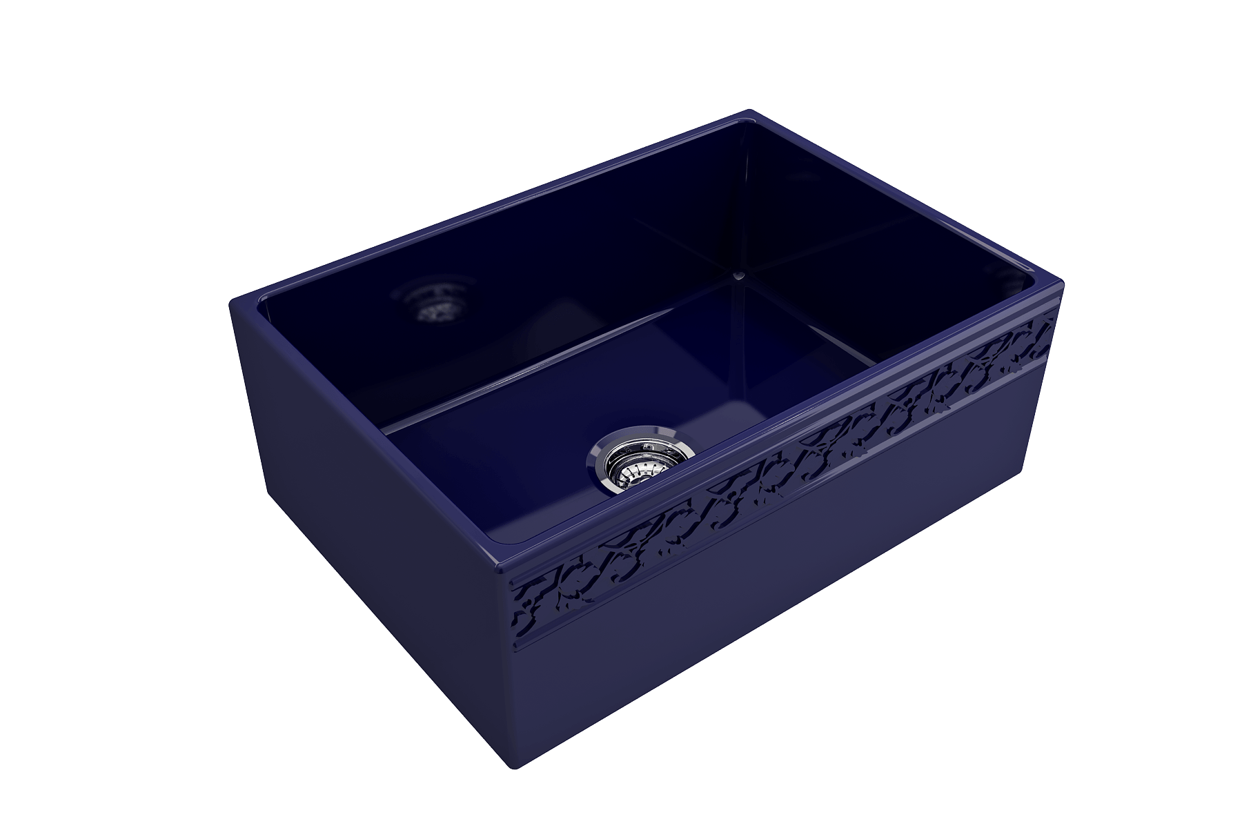 Alternate Image for BOCCHI Vigneto 27" Fireclay Farmhouse Apron Single Bowl Kitchen Sink, Sapphire Blue, 1357-010-0120