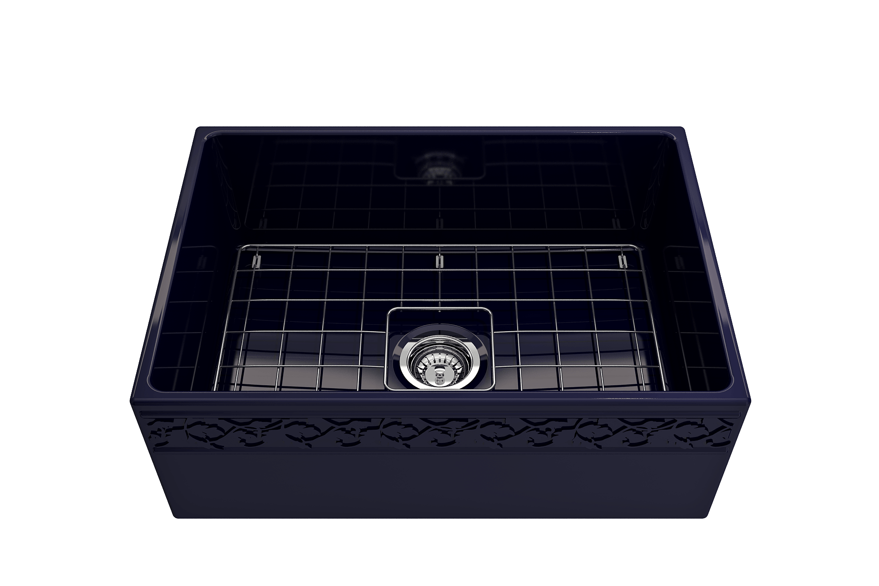 Alternate Image for BOCCHI Vigneto 27" Fireclay Farmhouse Apron Single Bowl Kitchen Sink, Sapphire Blue, 1357-010-0120