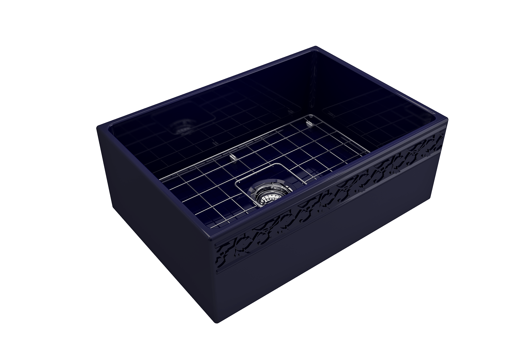 Alternate Image for BOCCHI Vigneto 27" Fireclay Farmhouse Apron Single Bowl Kitchen Sink, Sapphire Blue, 1357-010-0120