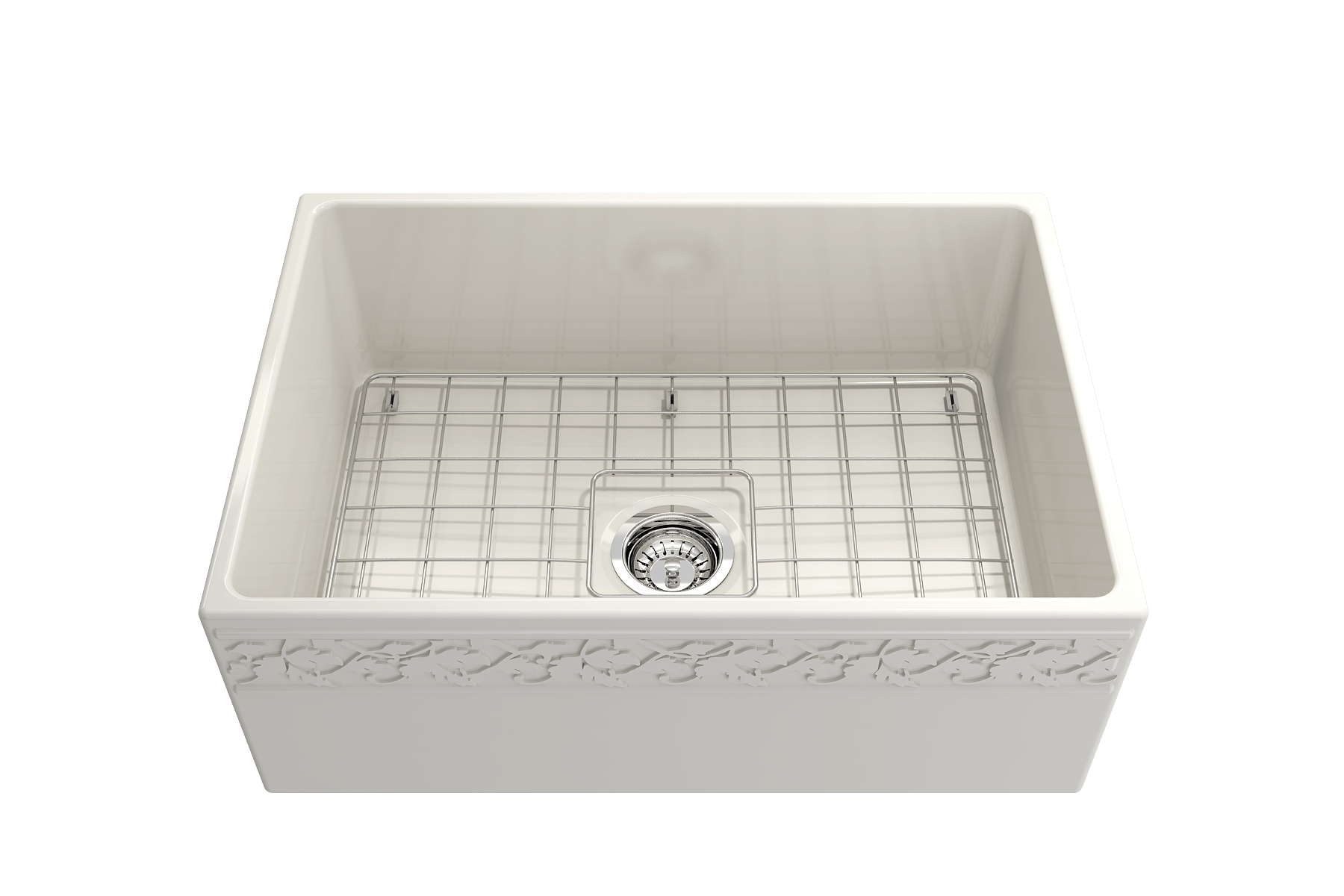 Alternate Image for BOCCHI Vigneto 27" Fireclay Farmhouse Apron Single Bowl Kitchen Sink, Biscuit, 1357-014-0120