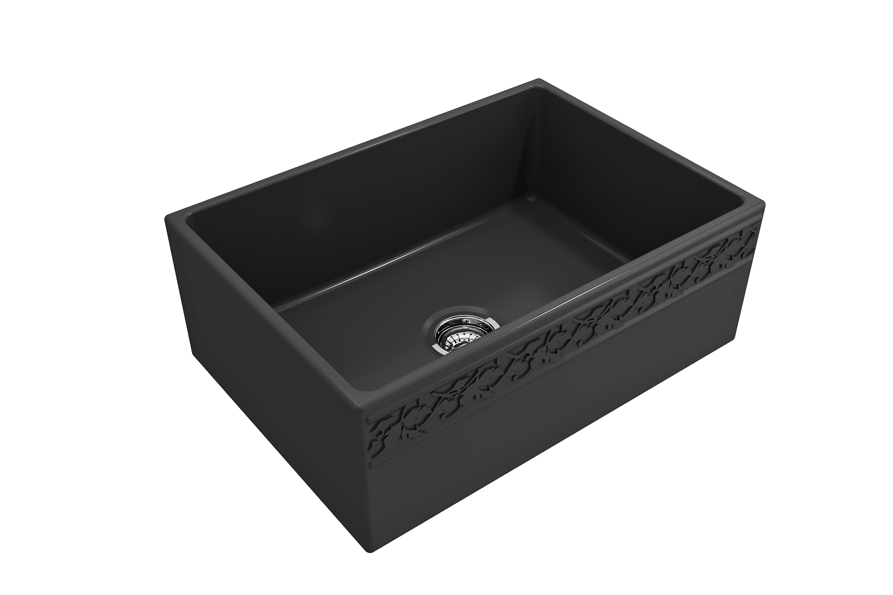 Alternate Image for BOCCHI Vigneto 27" Fireclay Farmhouse Apron Single Bowl Kitchen Sink, Matte Dark Gray, 1357-020-0120