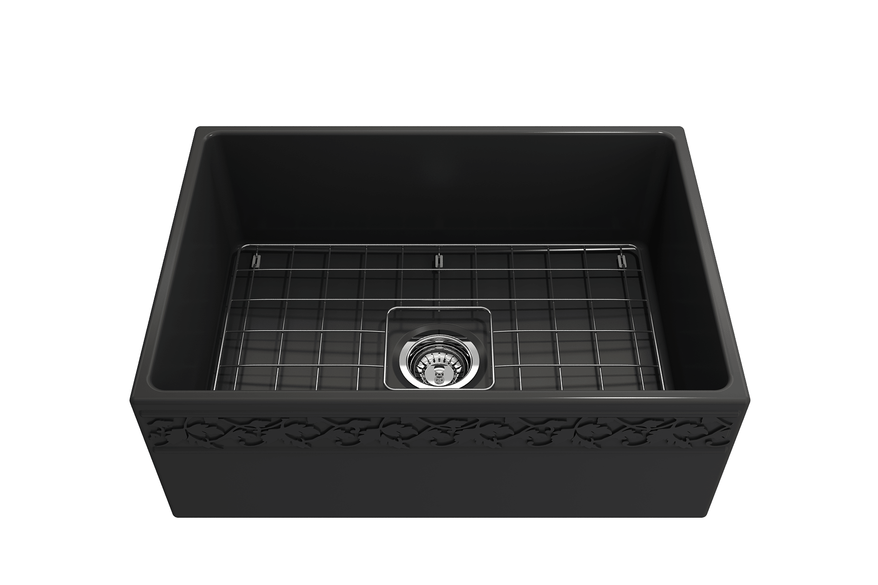Alternate Image for BOCCHI Vigneto 27" Fireclay Farmhouse Apron Single Bowl Kitchen Sink, Matte Dark Gray, 1357-020-0120