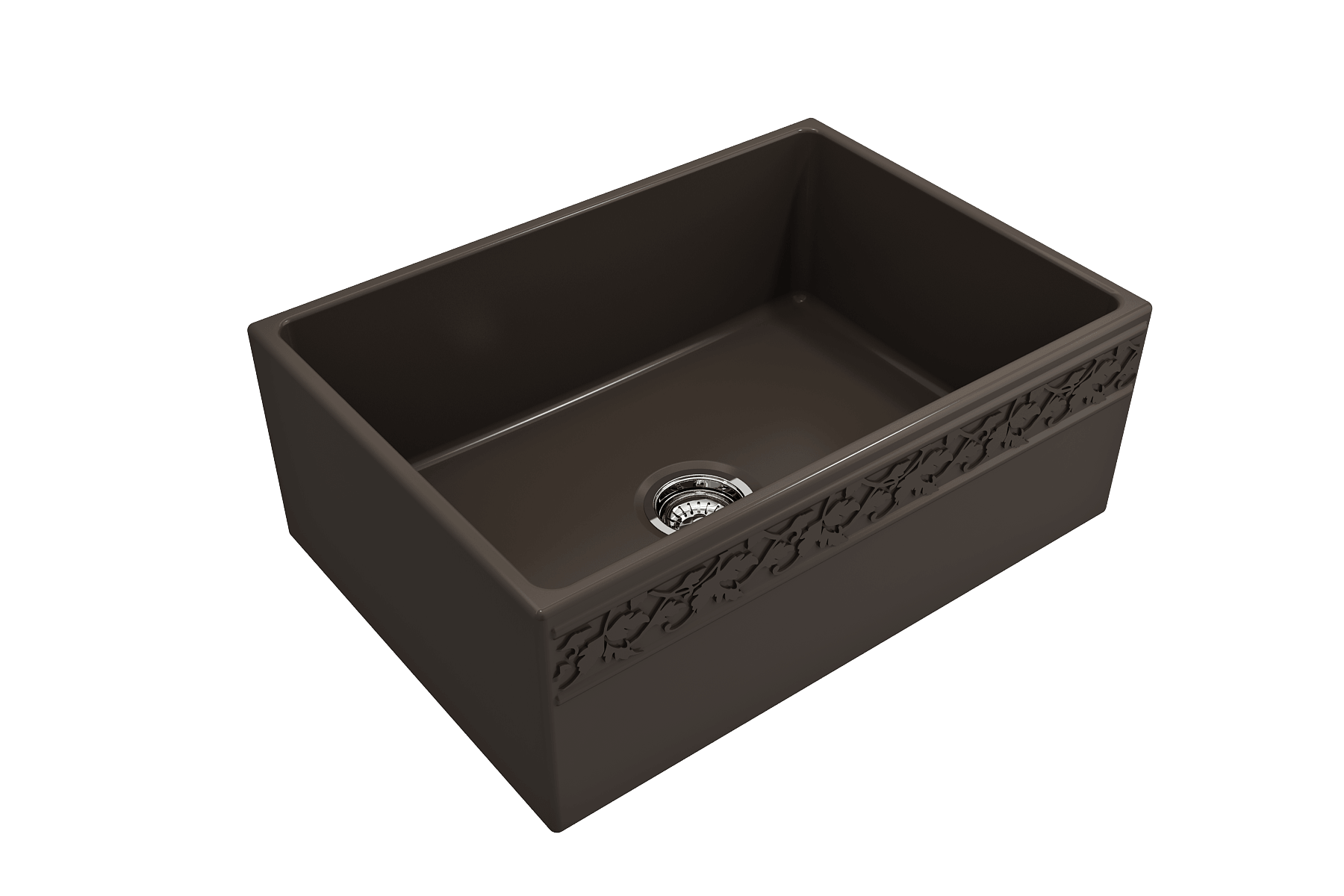 Alternate Image for BOCCHI Vigneto 27" Fireclay Farmhouse Apron Single Bowl Kitchen Sink, Matte Brown, 1357-025-0120