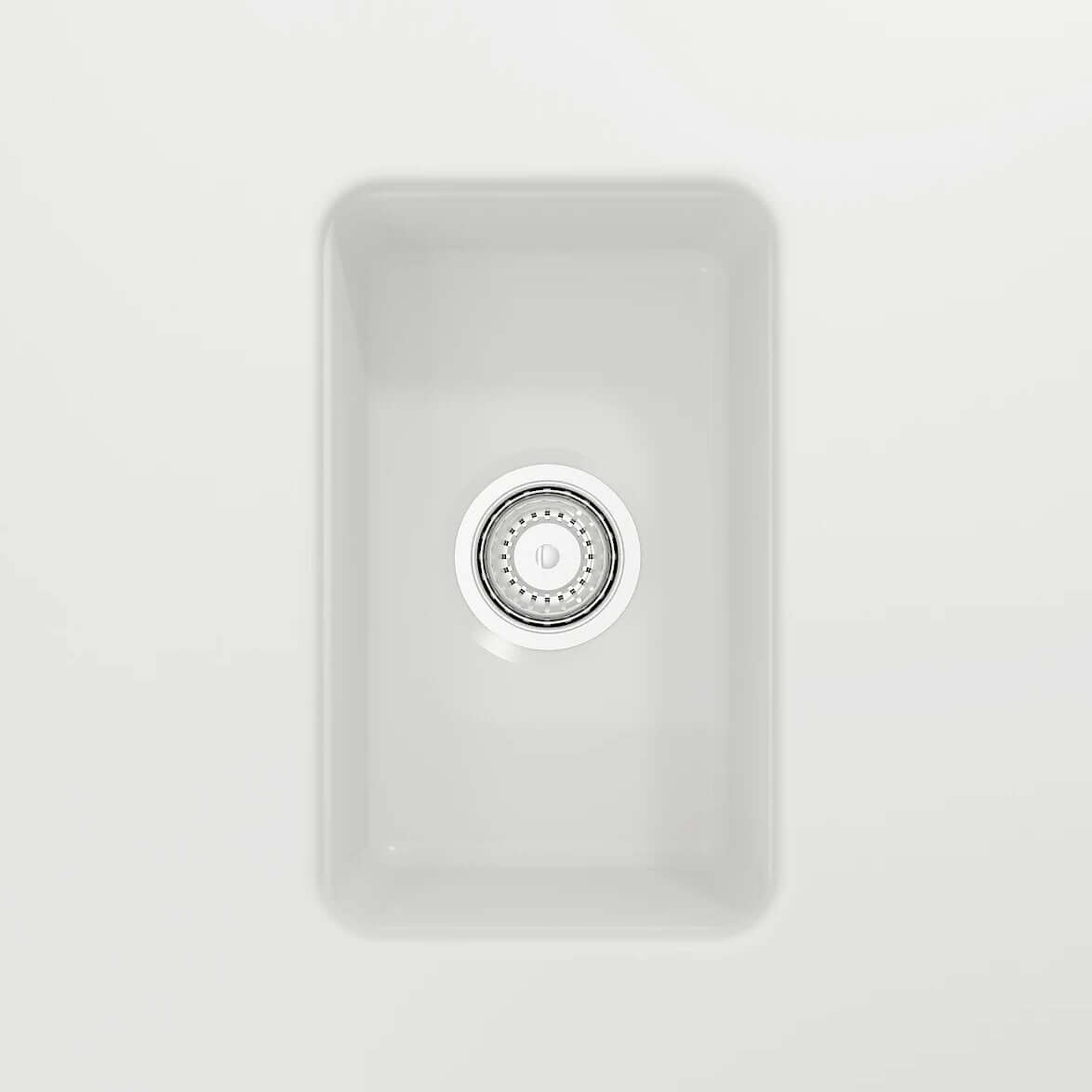 Alternate Image for BOCCHI Sotto 12" Fireclay Undermount Single Bowl Bar Sink with Strainer, Matte White, 1358-002-0120
