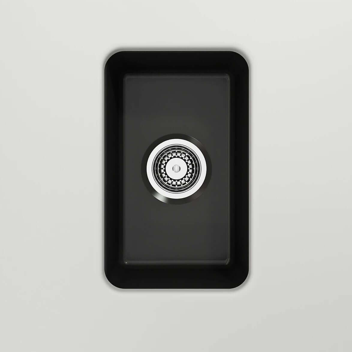 Alternate Image for BOCCHI Sotto 12" Fireclay Undermount Single Bowl Bar Sink with Strainer, Matte Black, 1358-004-0120