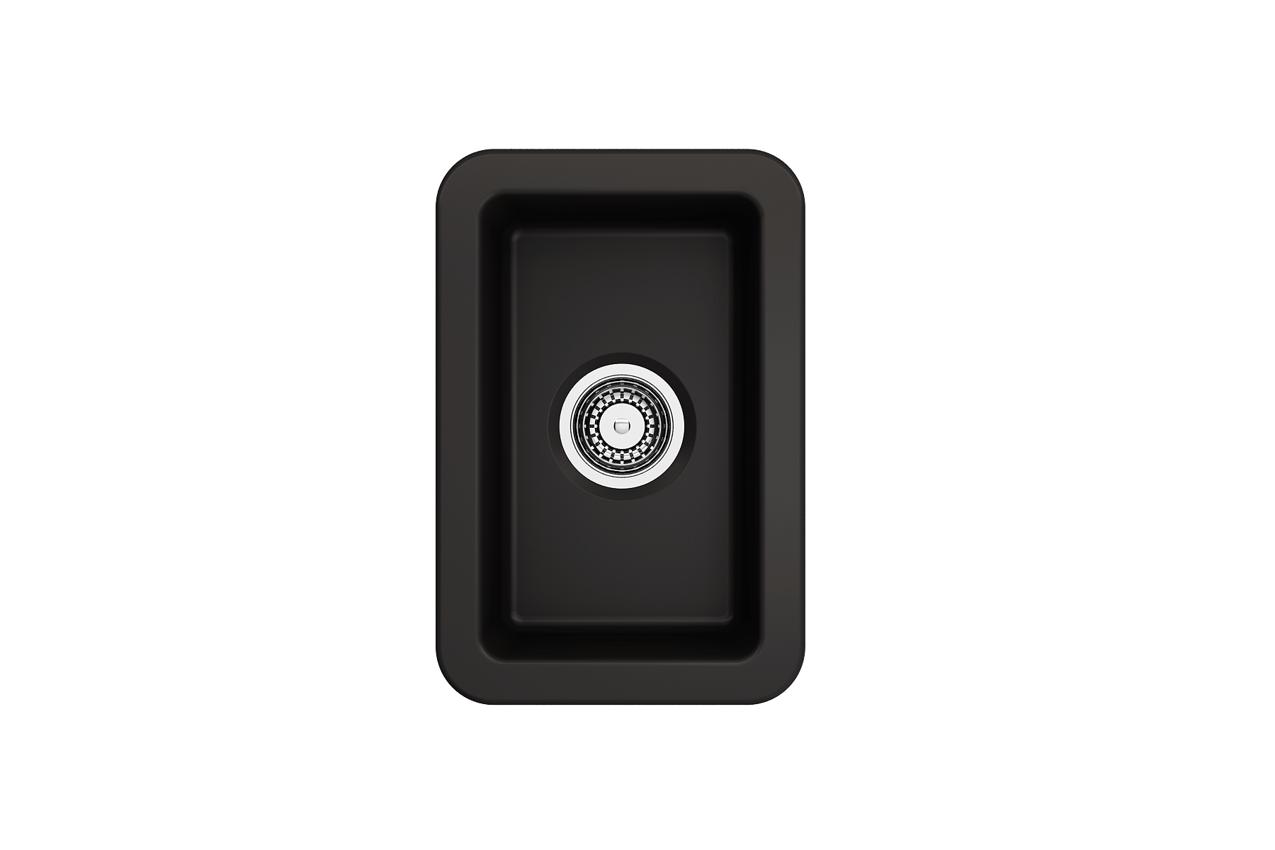 Alternate Image for BOCCHI Sotto 12" Fireclay Undermount Single Bowl Bar Sink with Strainer, Matte Black, 1358-004-0120