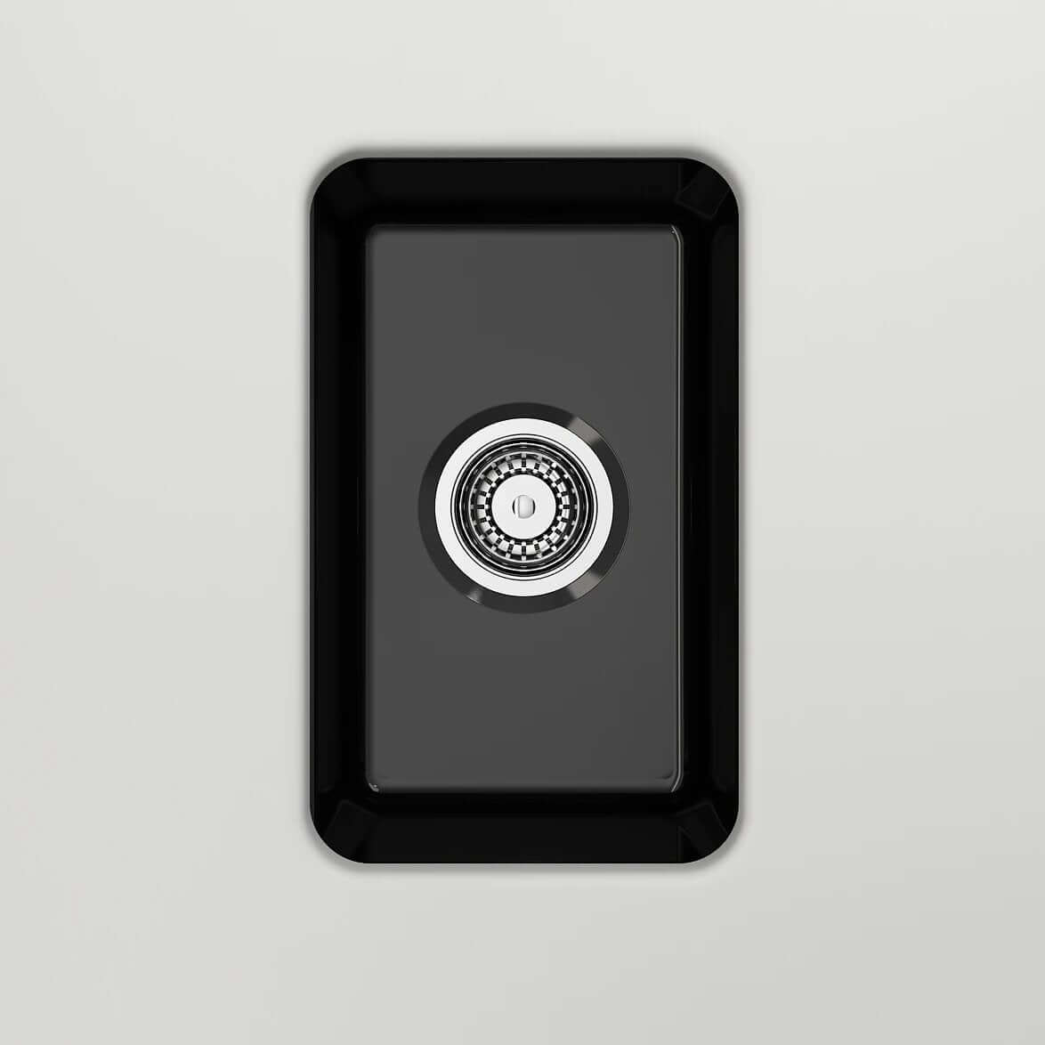 Alternate Image for BOCCHI Sotto 12" Fireclay Undermount Single Bowl Bar Sink with Strainer, Black, 1358-005-0120