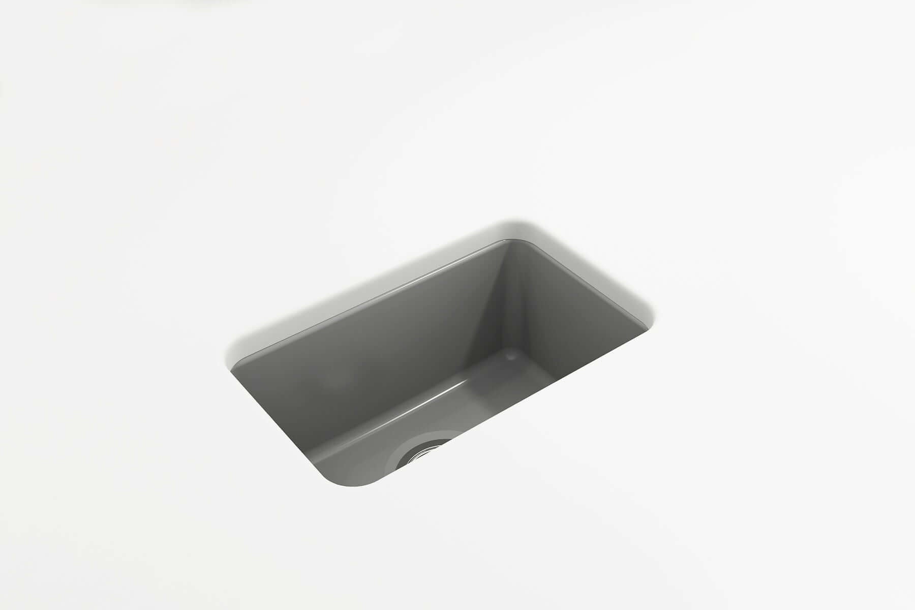 Alternate Image for BOCCHI Sotto 12" Fireclay Undermount Single Bowl Bar Sink with Strainer, Matte Gray, 1358-006-0120