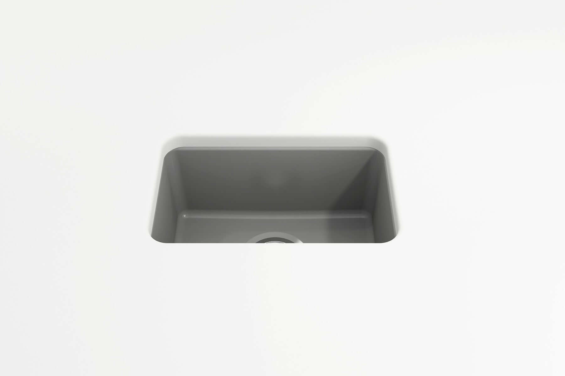Alternate Image for BOCCHI Sotto 12" Fireclay Undermount Single Bowl Bar Sink with Strainer, Matte Gray, 1358-006-0120