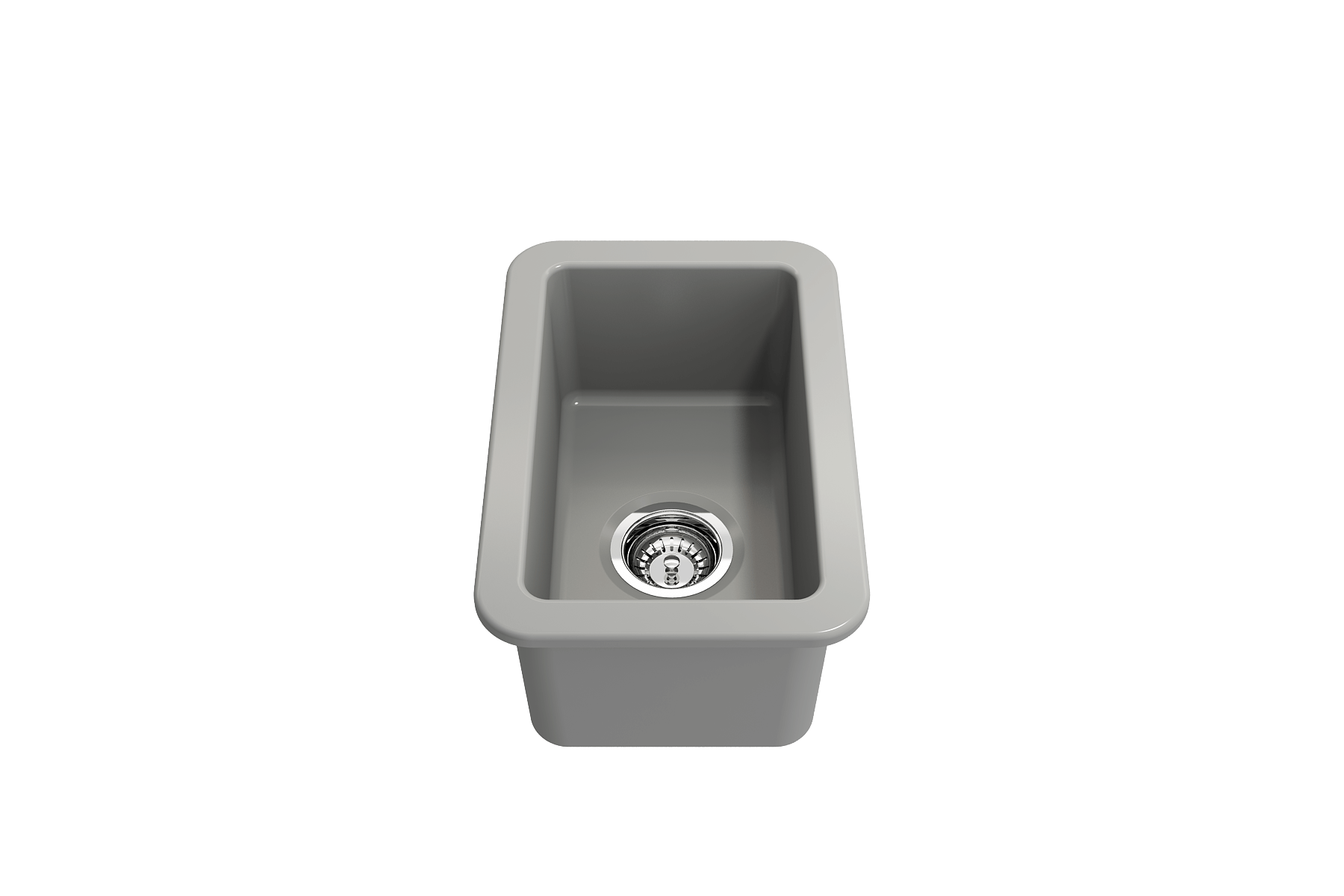 Alternate Image for BOCCHI Sotto 12" Fireclay Undermount Single Bowl Bar Sink with Strainer, Matte Gray, 1358-006-0120